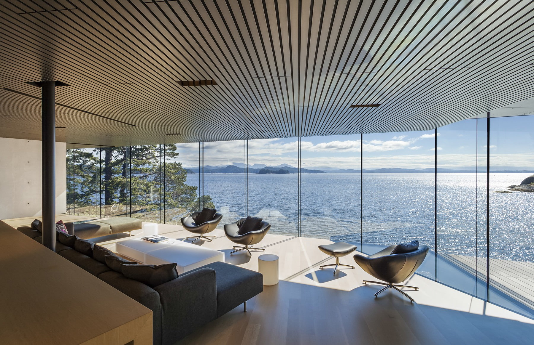 720P, far view, interior design, sea, window, HD Wallpaper