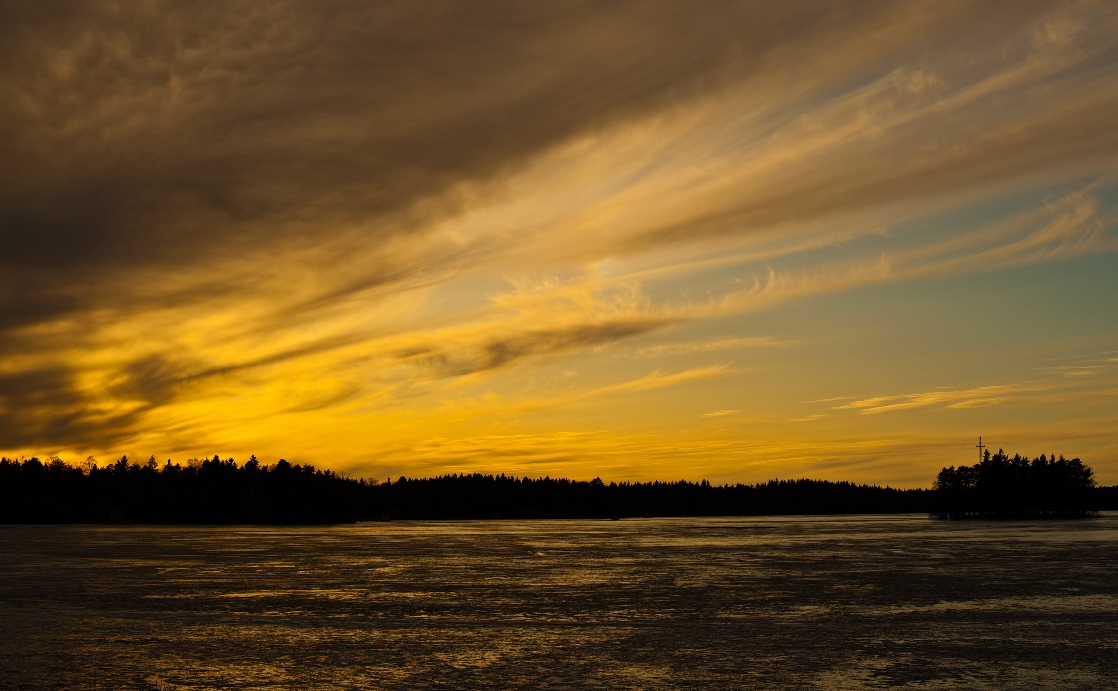 nature, no people, tree, littoinen, sky, water, Finland, beauty in nature, idyllic, plant, clouds, Europe, golden, kaarina, tranquil scene, waterfront, HD Wallpaper
