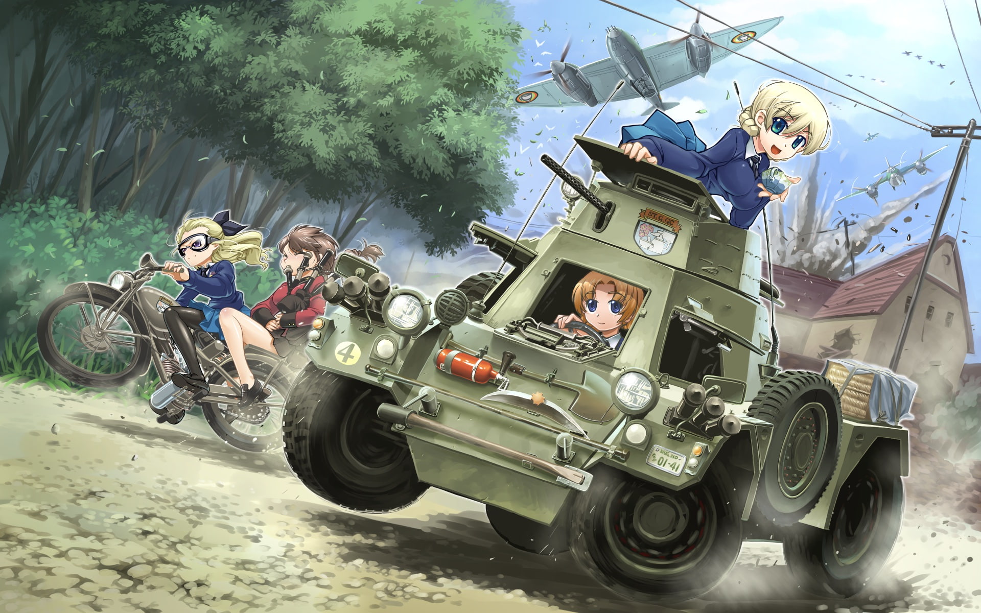 girls, 1080P, pekoe, panzer, r ex, darjeeling, orange, und, HD Wallpaper