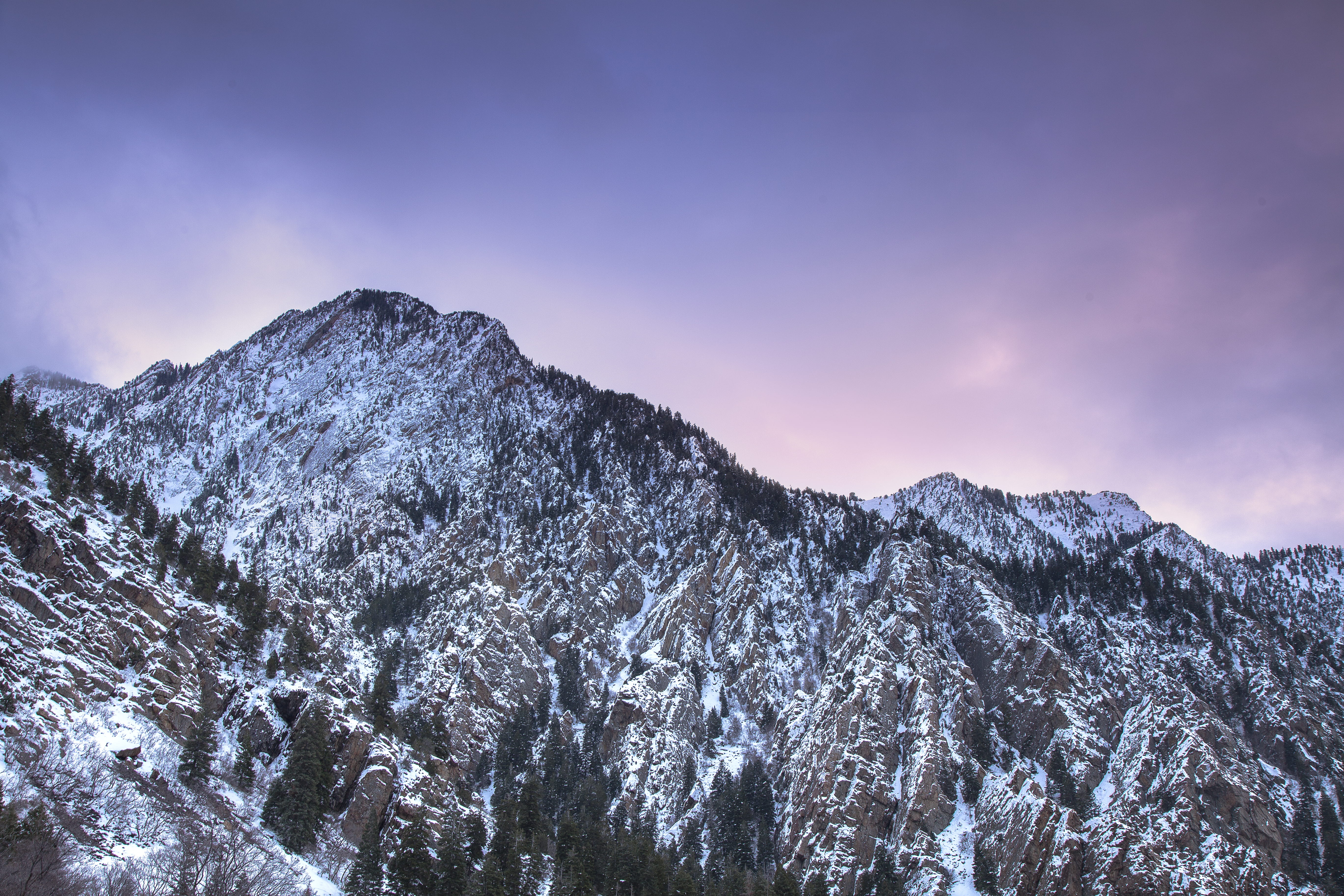 no people, idyllic, mountain, nature, salt lake city, snow, sky, united states, 5K, formation, mountains, mountain range, utah, forest, wasatch, wasatch range, HD Wallpaper