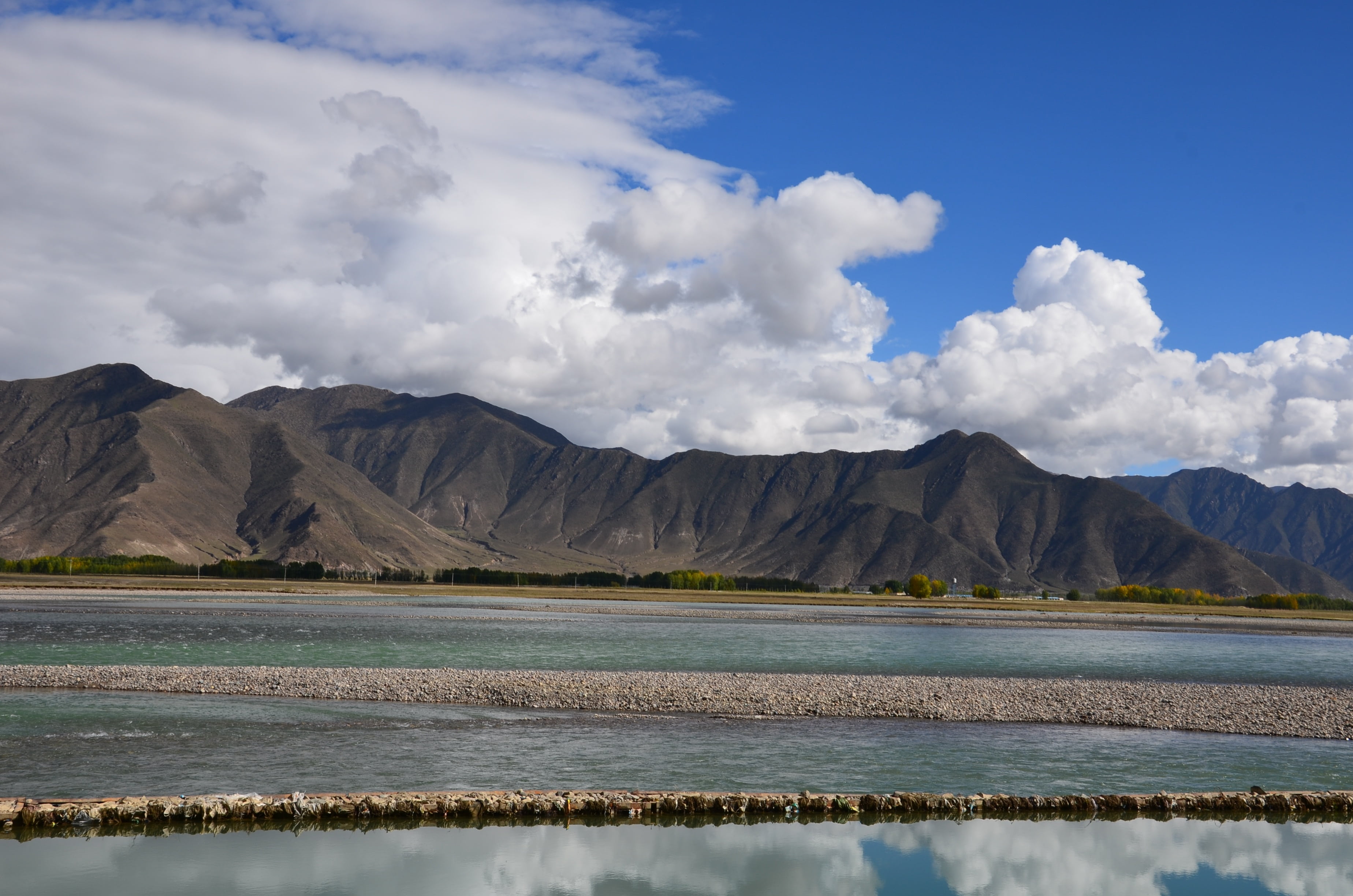 lhasa river, salt flat, sky, tranquil scene, scenics, travel destinations, lake, day, tibet, beauty in nature, landscape, outdoors, cloud - sky, non-urban scene, HD Wallpaper