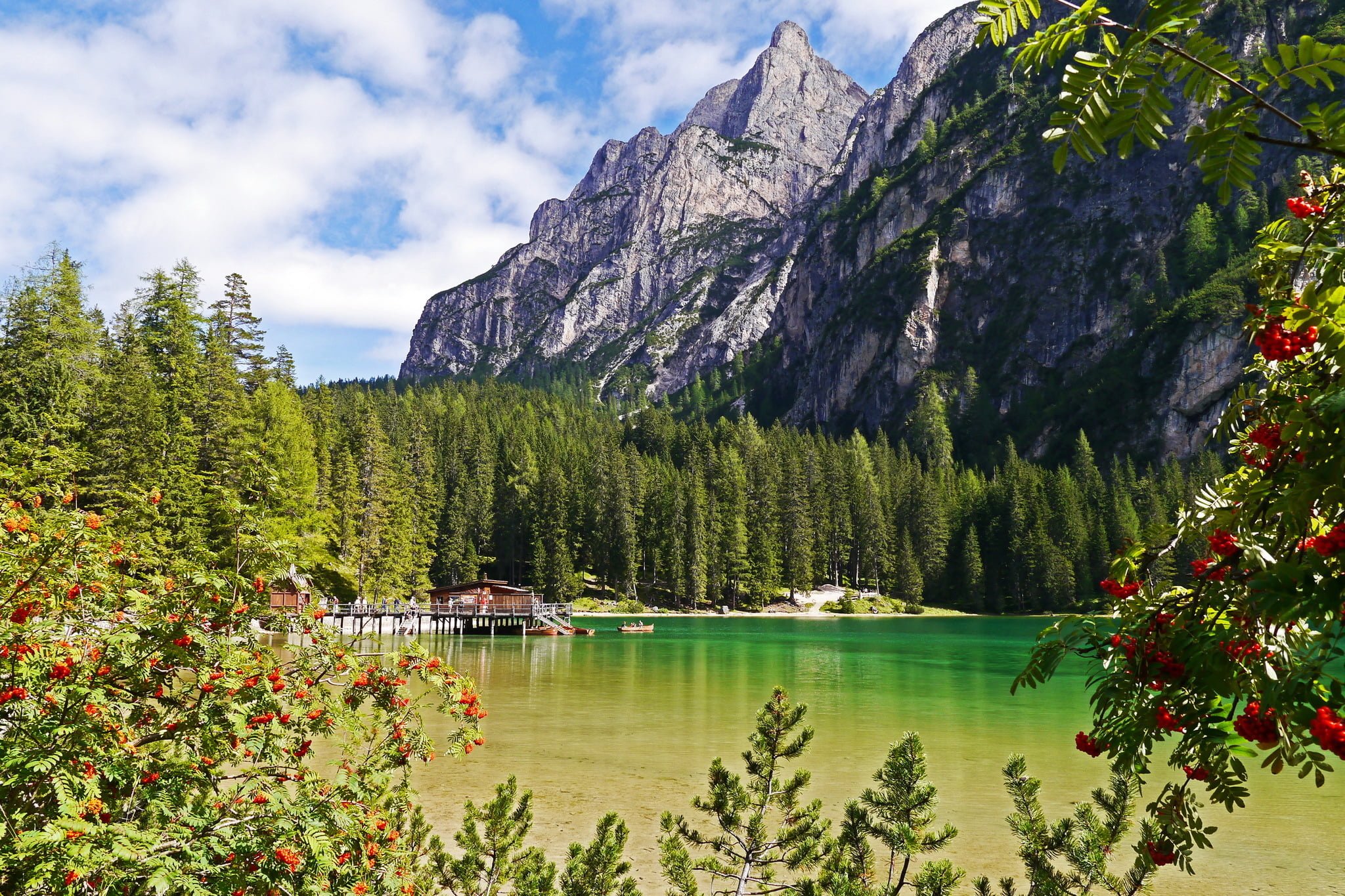 lake, tranquility, green, landscape, water, forest, scenics - nature, beauty in nature, formation, land, idyllic, growth, photo, tree, sky, trees, mountains, HD Wallpaper
