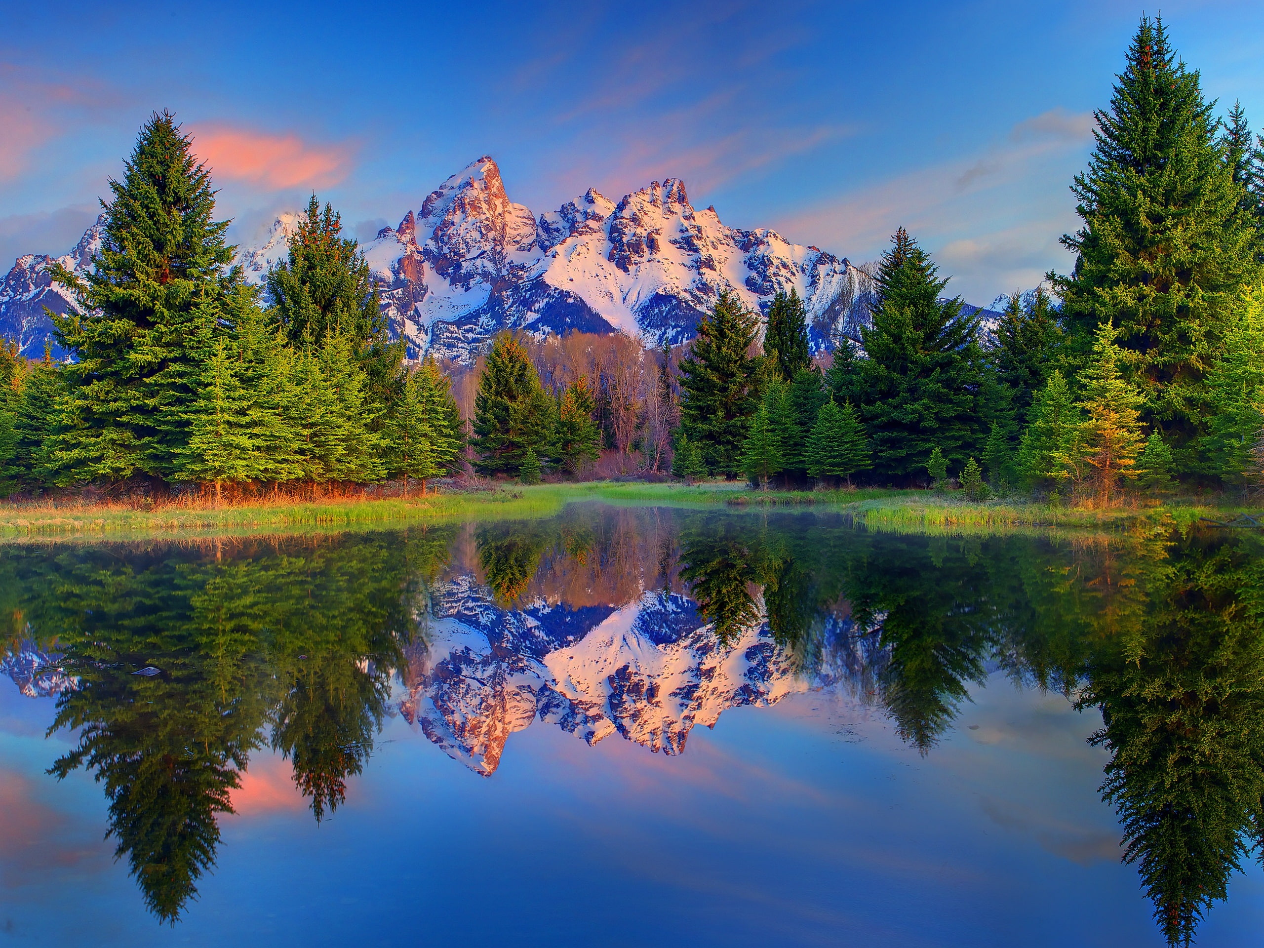 National, Mountains, Lake, Teton, 2K, Grand, Wyoming, USA, Trees, Park, HD Wallpaper