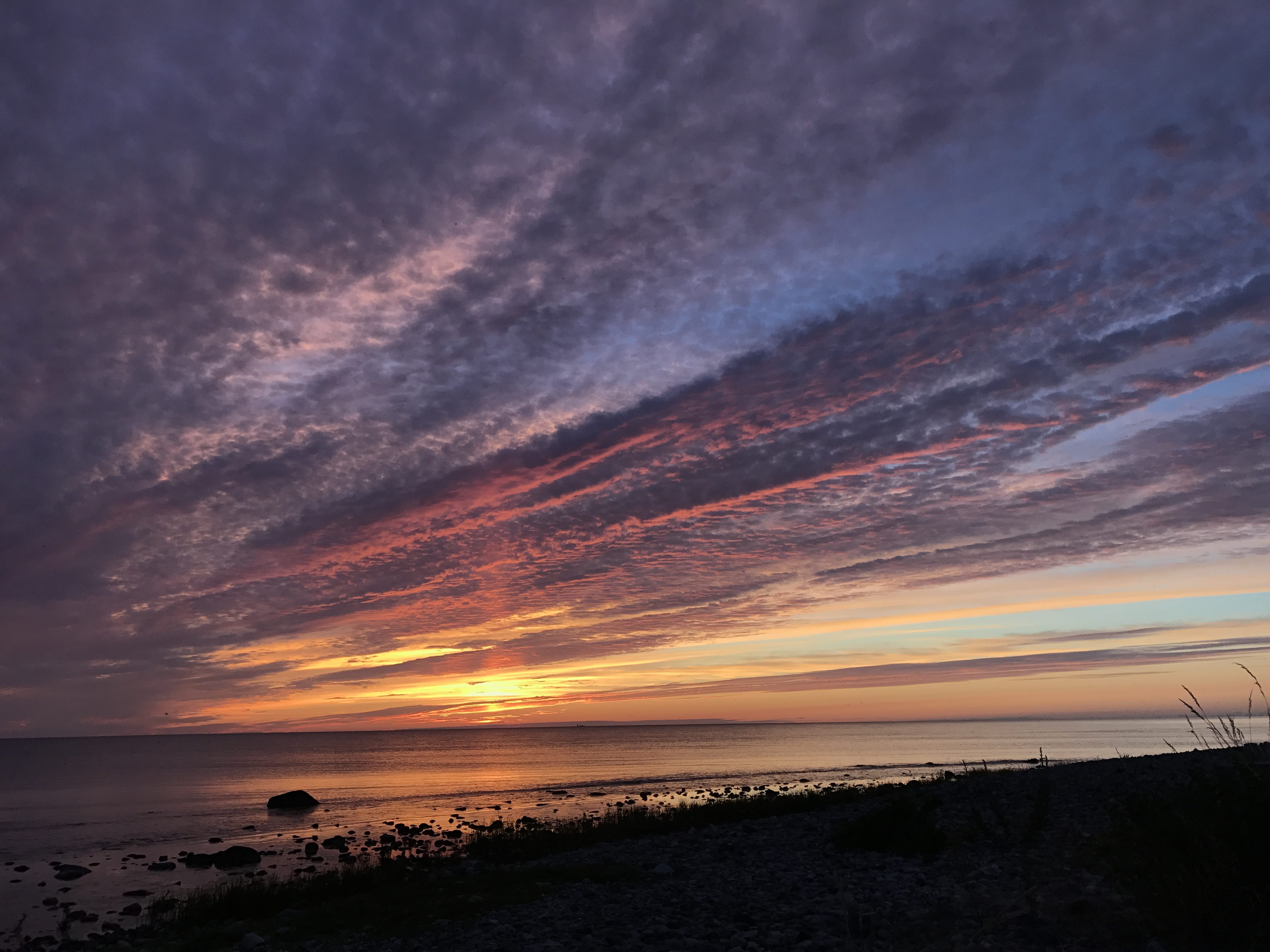 romantic sky, himmel, sky, nature, horizon, 4K, reflection, tranquility, beach, sunset, orange color, gotland, sea, dramatic sky, land, cloud - sky, water, HD Wallpaper