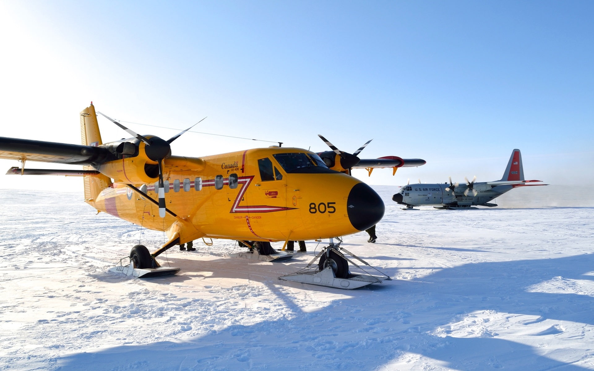 Skiing, Sun, Plane, Winter, 1080P, Snow, Sky, HD Wallpaper
