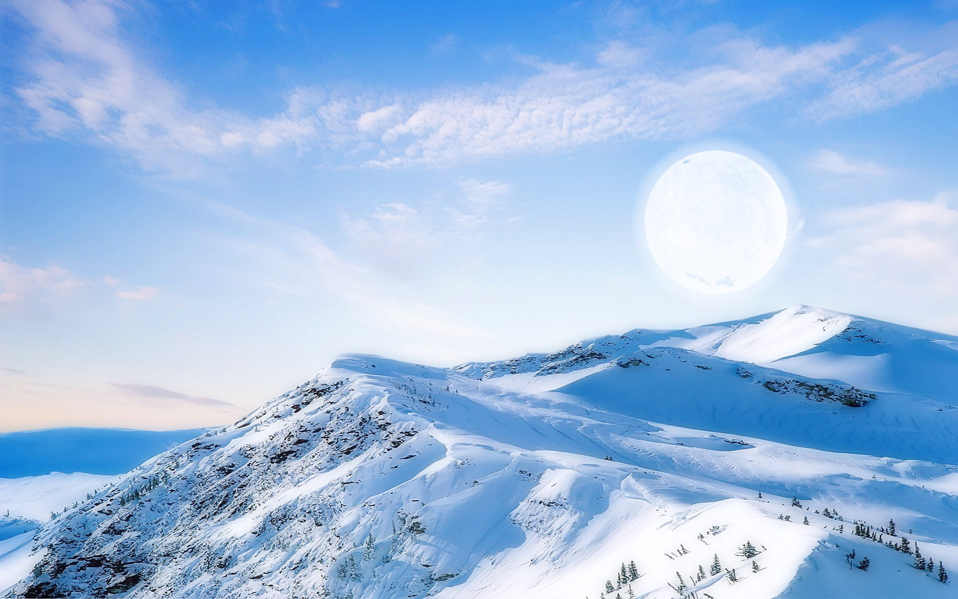 mountain, nature, snow mountain, 1080P, landscape, 1920x1200, snow, sunshine, HD Wallpaper