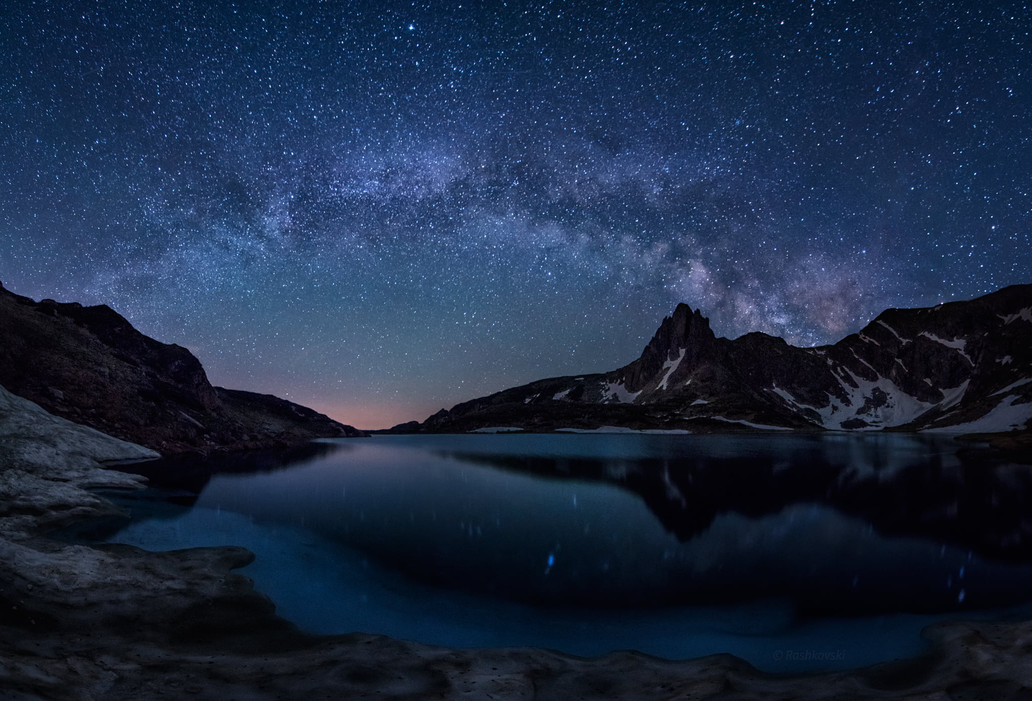star - space, scenics - nature, The seven Rila lakes, reflection, space and astronomy, water, milky way, mirror, landscape, lake, nature, dark, astronomy, HD Wallpaper