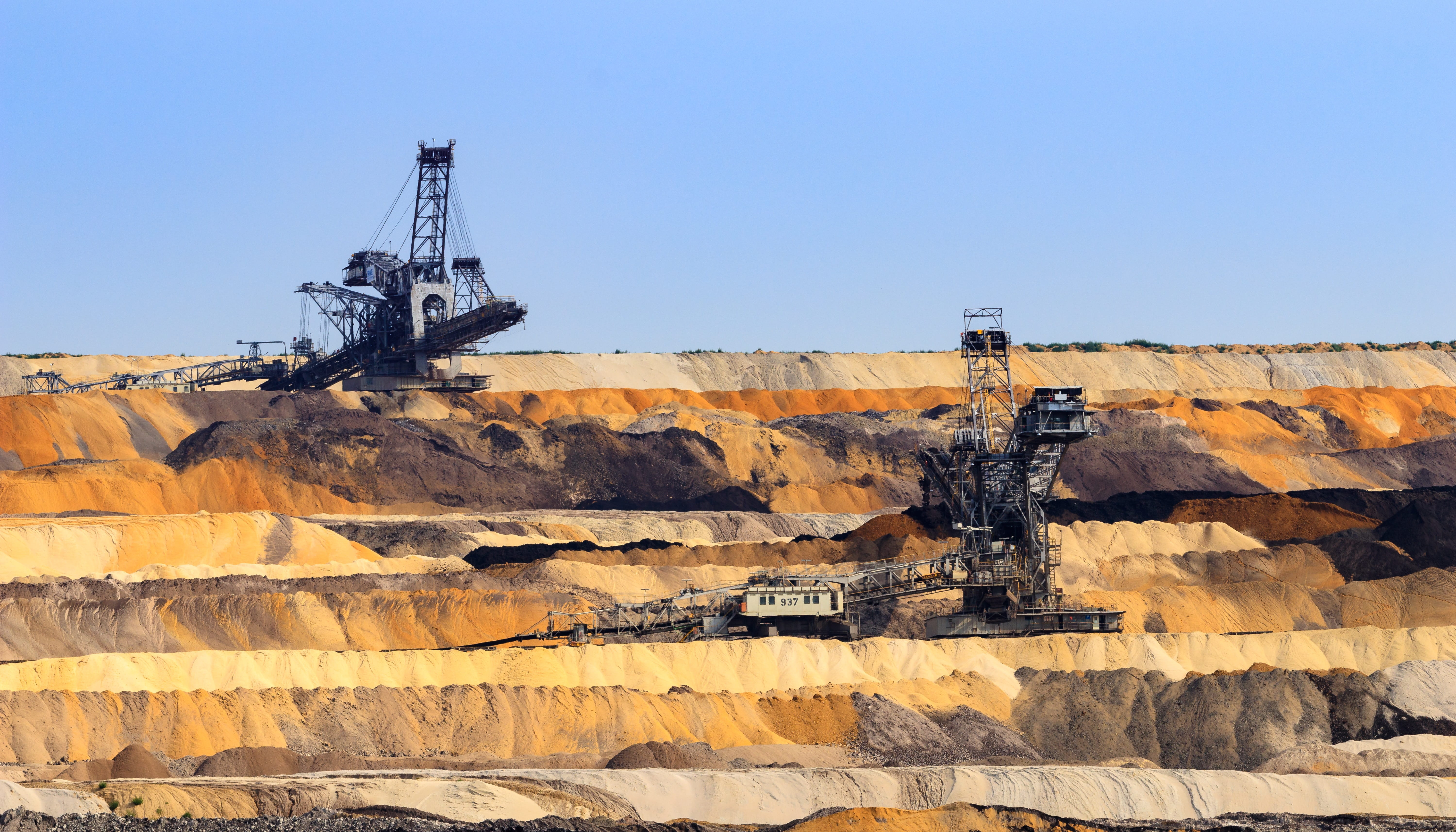 industry, open pit mining, technology, industrial plant, 5K, sunlight, architecture, construction industry, fuel and power generation, bucket wheel excavators, HD Wallpaper
