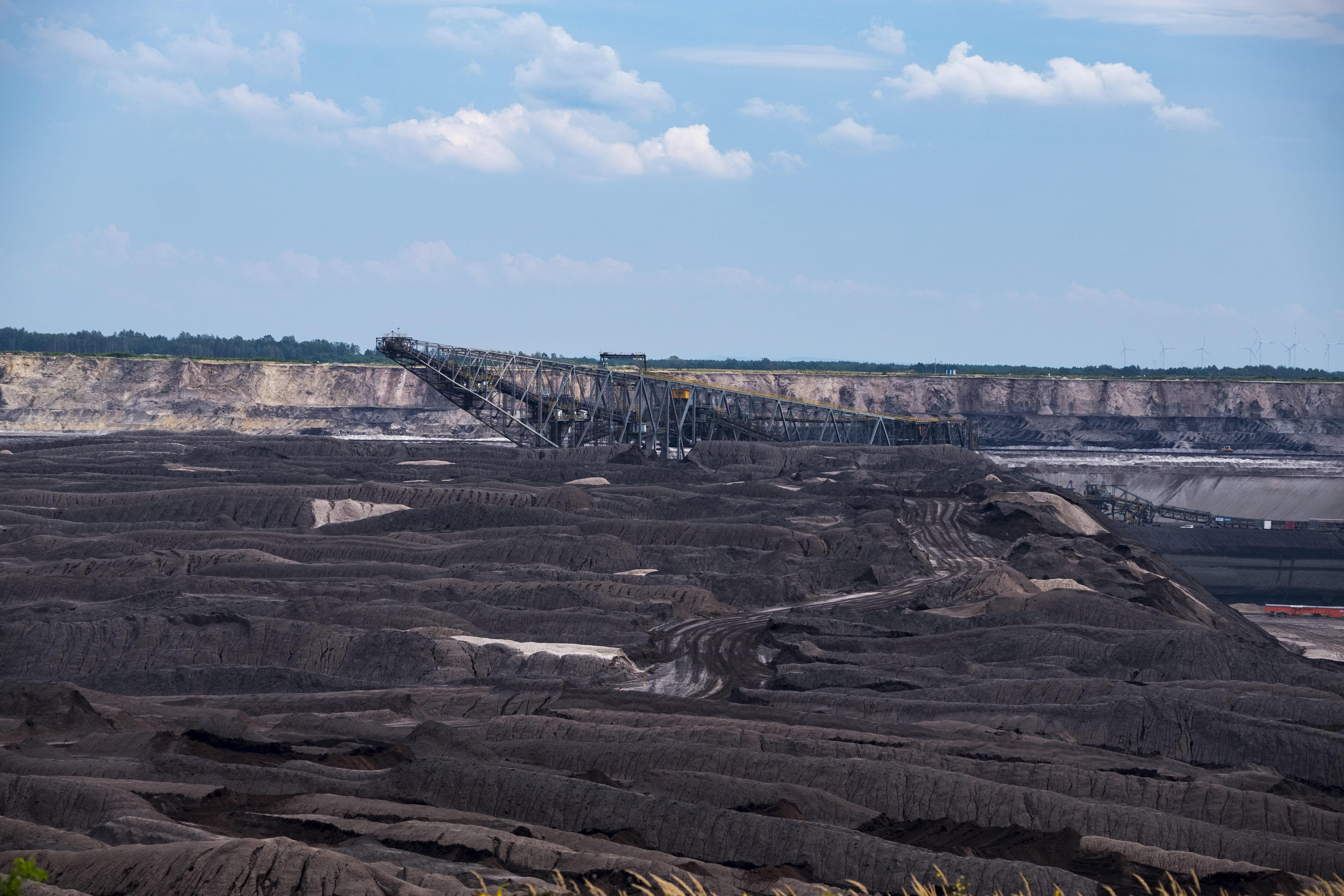 mine, welzow, fuel and power generation, rock, no people, brown coal, carbon, quarry, industry, landscape, geology, sky, cloud - sky, open pit mining, coal mine, HD Wallpaper
