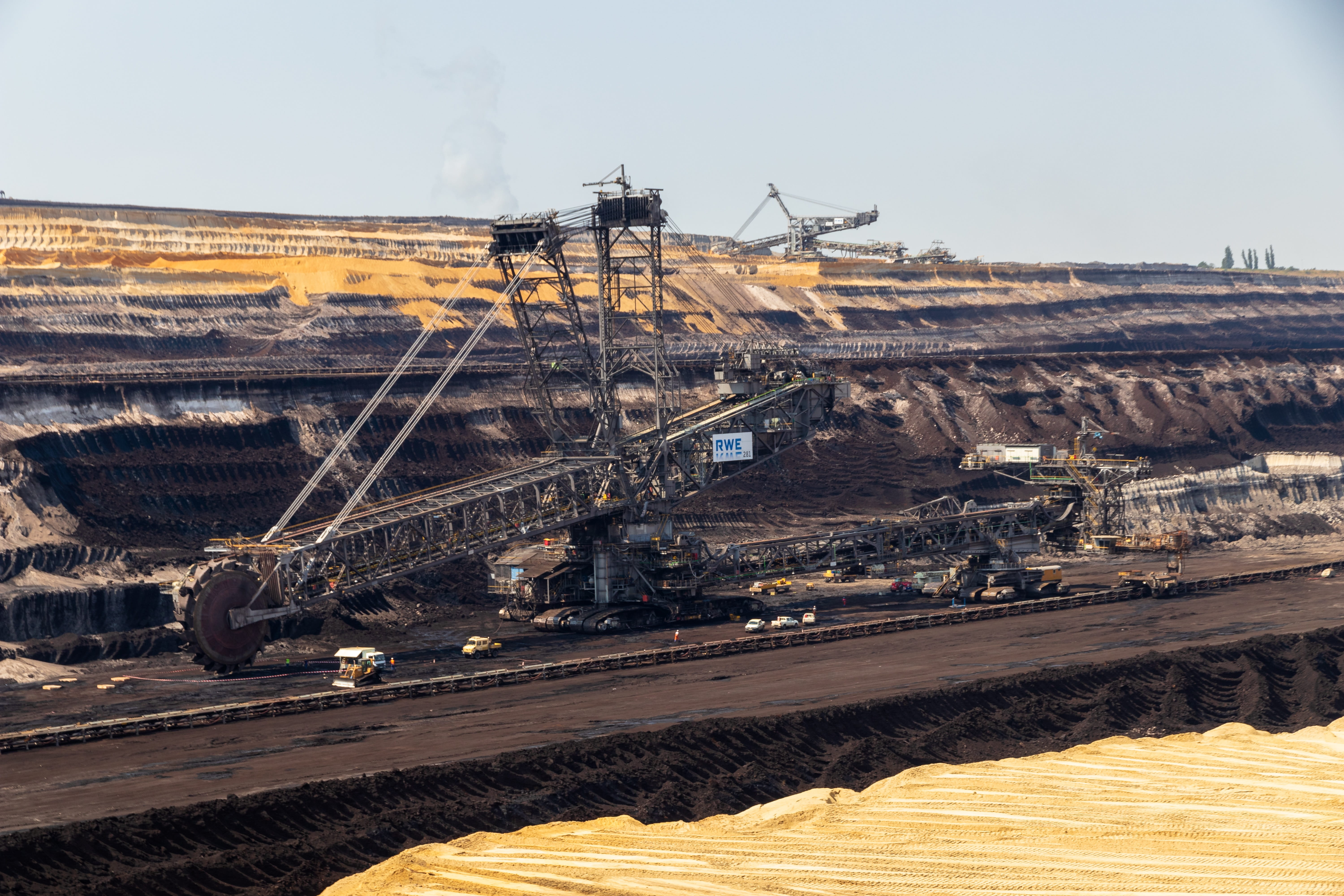 day, overburden, brown coal, open pit mining, architecture, industry, mine, removal, bucket wheel excavators, industrial plant, quarry, excavators, paddle wheel, HD Wallpaper