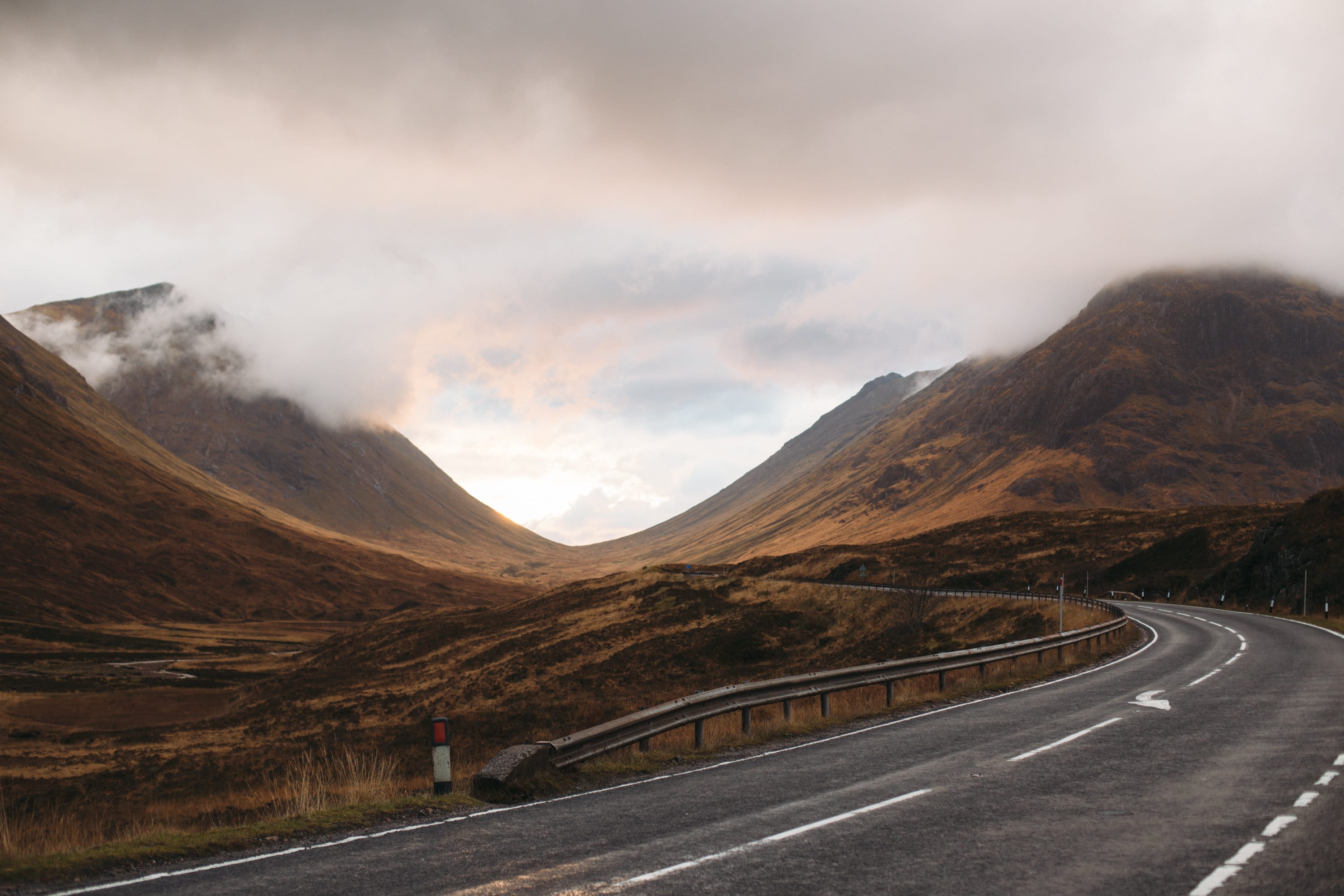 sign, beauty in nature, sky, daytime, direction, mountains, scenics - nature, transportation, symbol, road, outdoors, dividing line, environment, traffic, HD Wallpaper