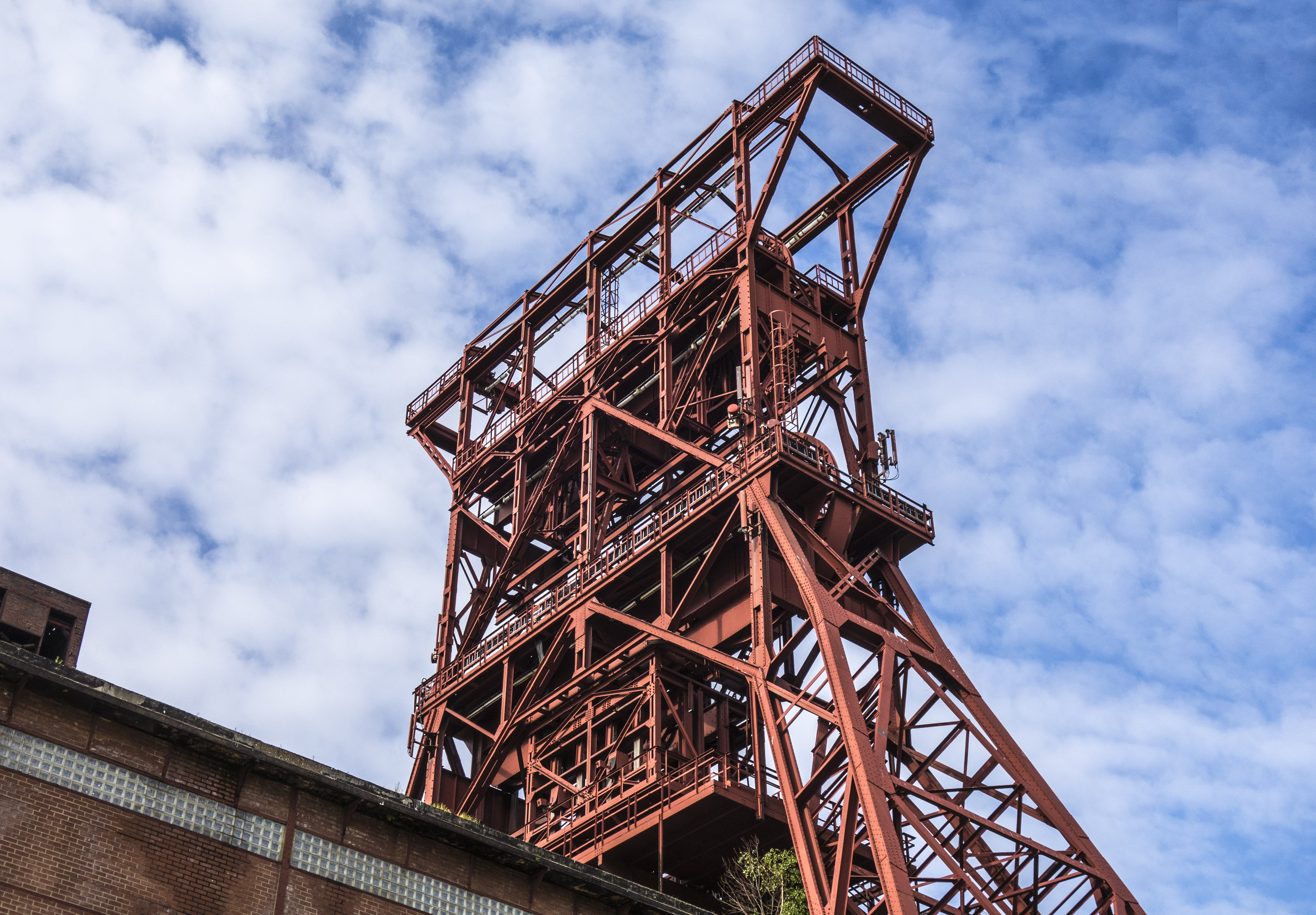 development, machinery, day, nature, building exterior, girder, industry, outdoors, no people, sky, staircase, construction site, low angle view, ruhr area, HD Wallpaper
