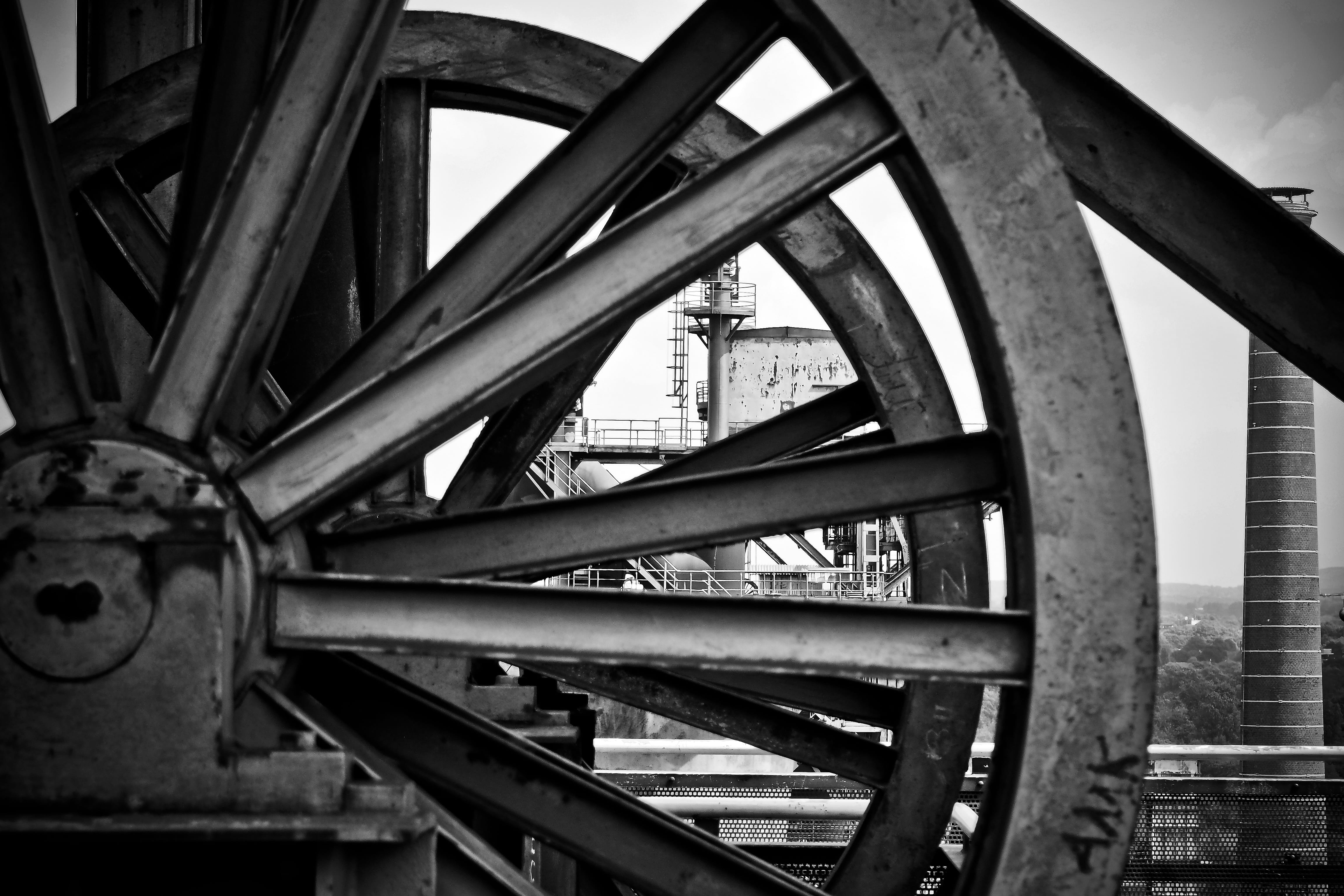 old, north landscape park, atmosphere, sw, connection, sky, lapsed, outdoors, girder, historically, history, industrial park, old factory, duisburg, industrial architecture, HD Wallpaper