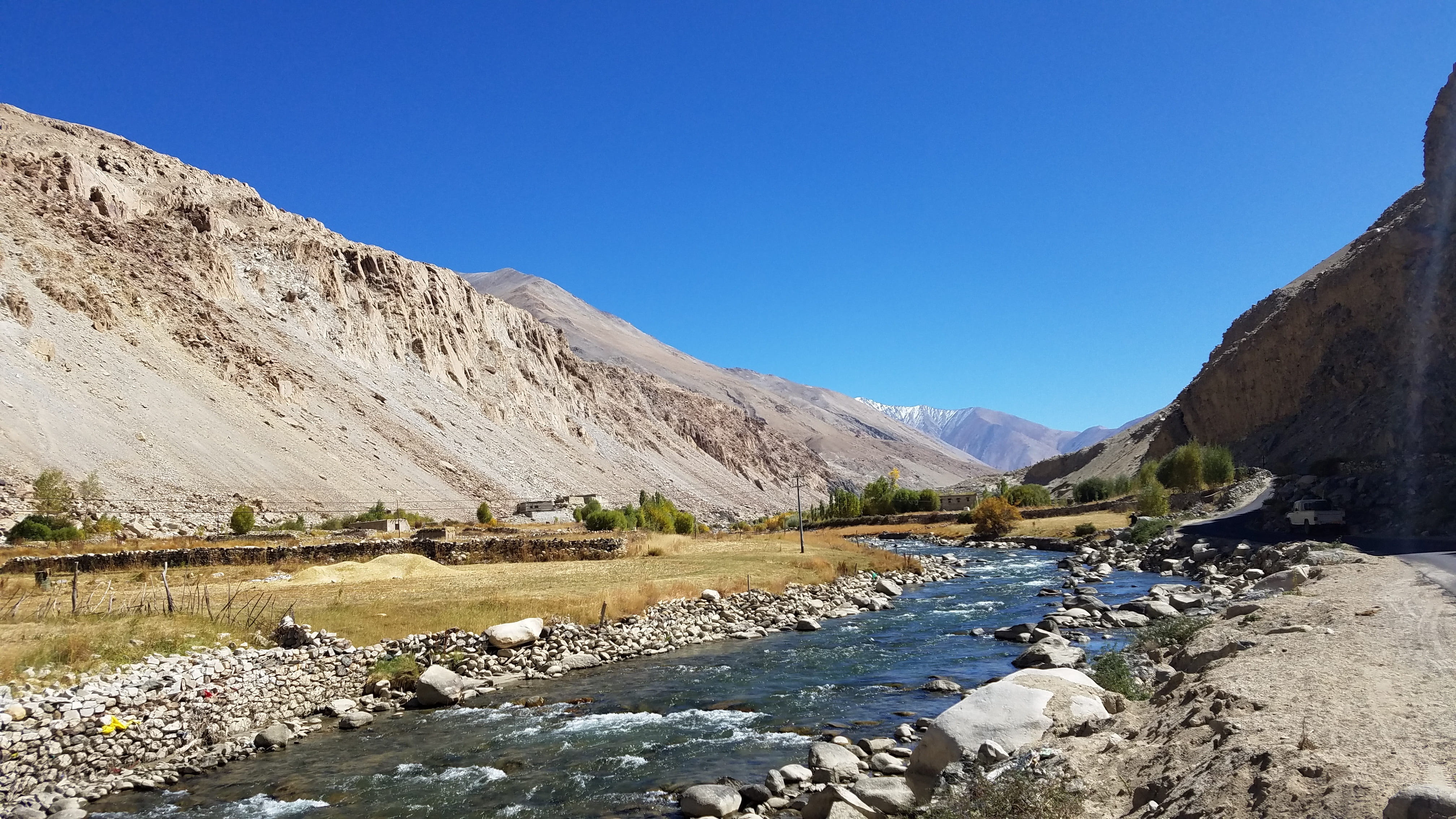 no people, mountain range, tranquility, blue, environment, tranquil scene, rock, sky, clear sky, mountain peak, scenics - nature, ladakh, 4K, nature, outdoors, HD Wallpaper