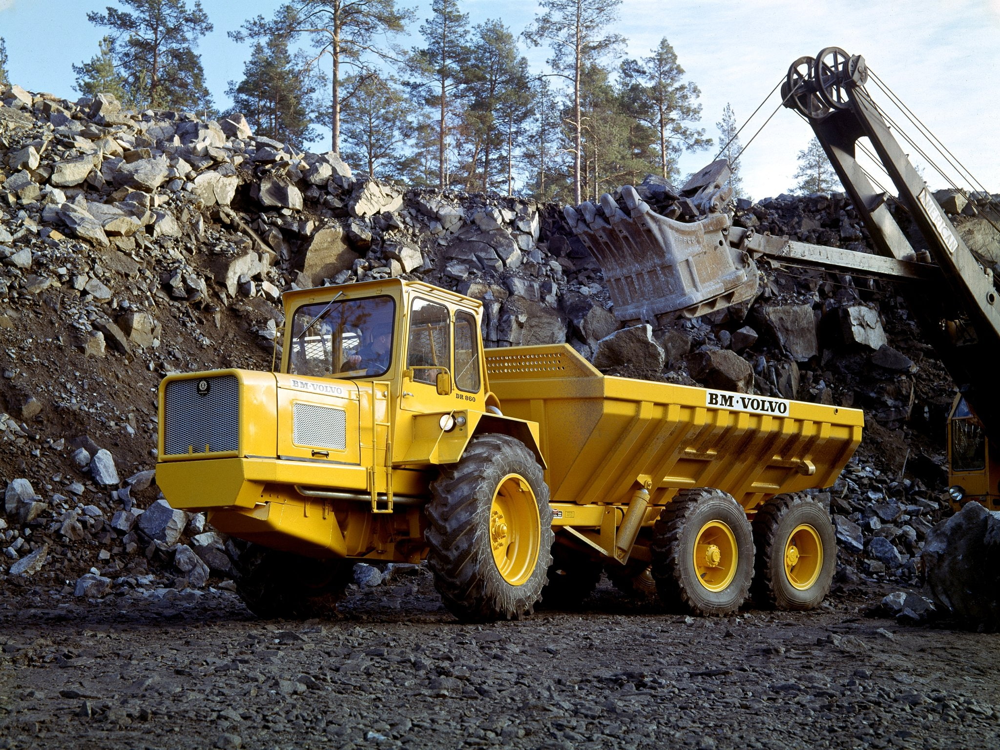 dr860, construction, 1968, volvo, tractor, 1080P, quarry, model-bm, semi, HD Wallpaper