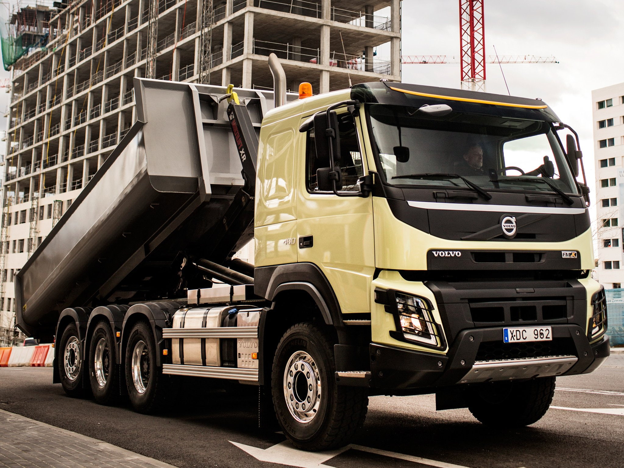construction, semi, dump, 2013, volvo, 1080P, tractor, tridem, fmx, 8x4, tipper, HD Wallpaper