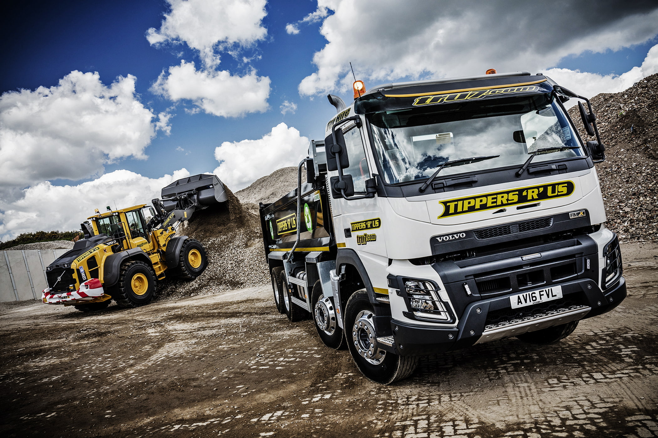 FMX, 1080P, truck, Volvo, machinery, HD Wallpaper
