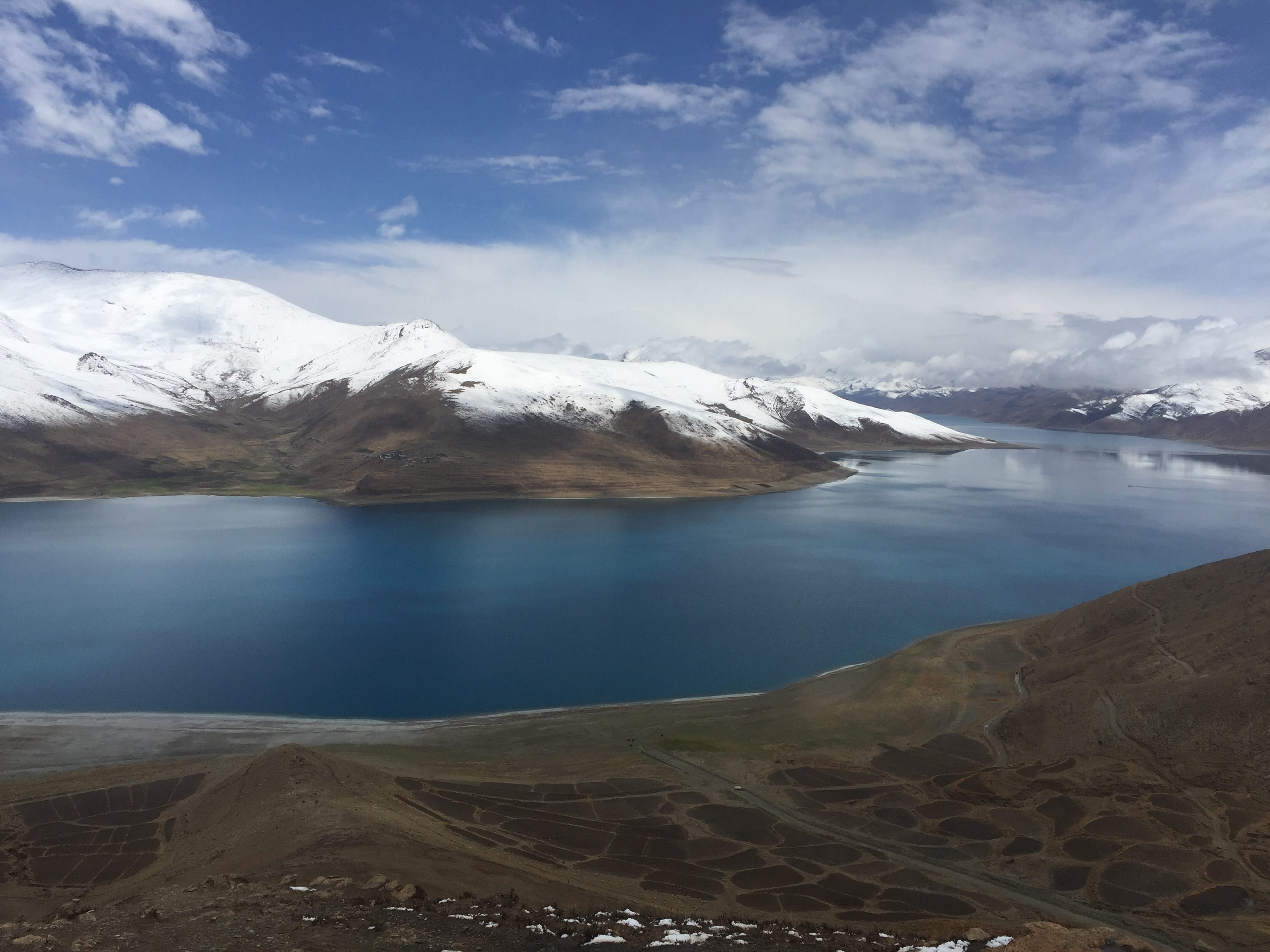 sky, no People, landscape, outdoors, mountain Range, yanghu, scenics, Scenery, snow, mountain, nature, mountain Peak, winter, scenics - nature, water, lake, HD Wallpaper