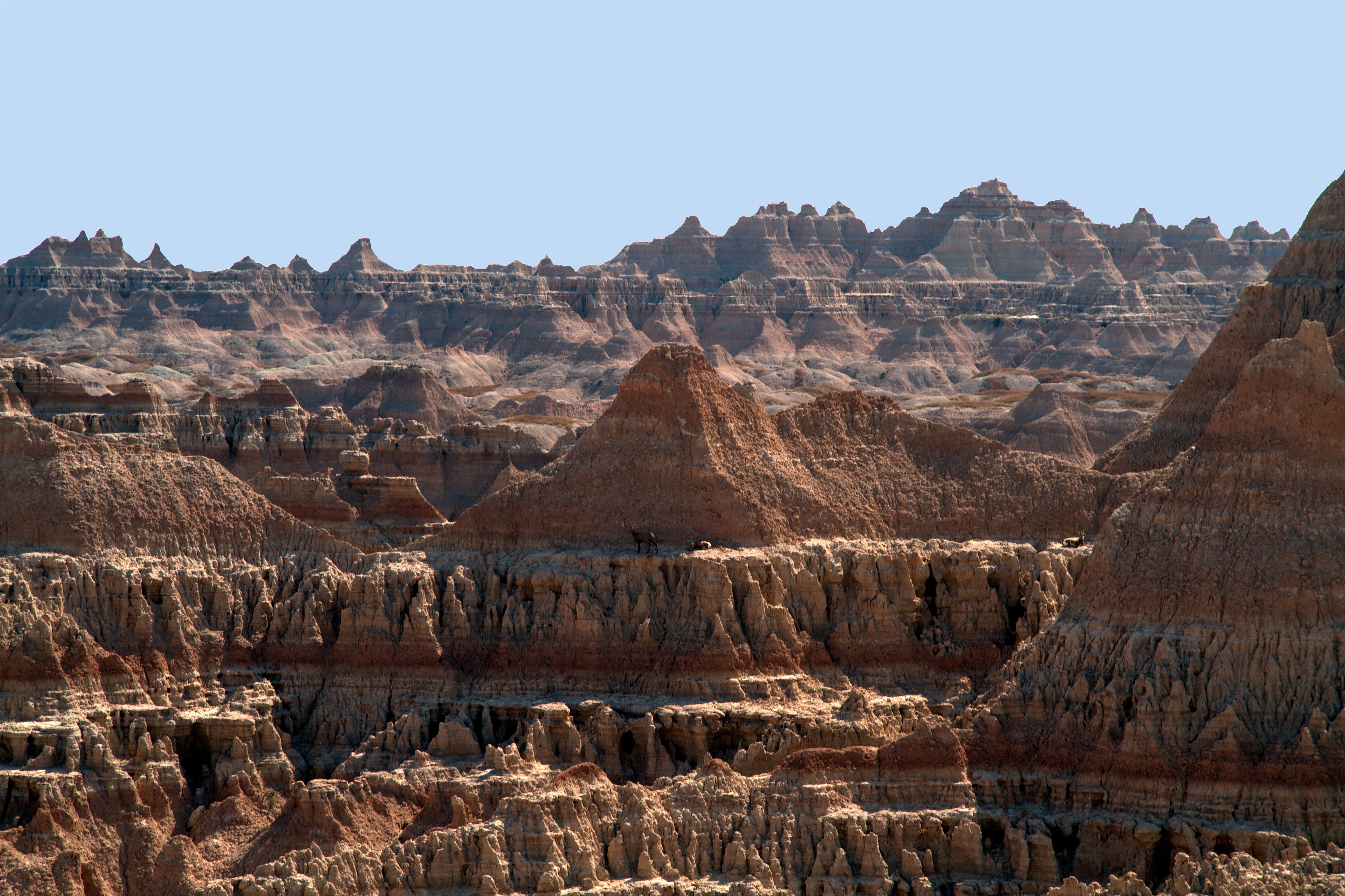 scenics - nature, travel, badlands, outdoors, badlands national park, united states, land, cliff, landscape, sky, south dakota, rock formation, national park, HD Wallpaper