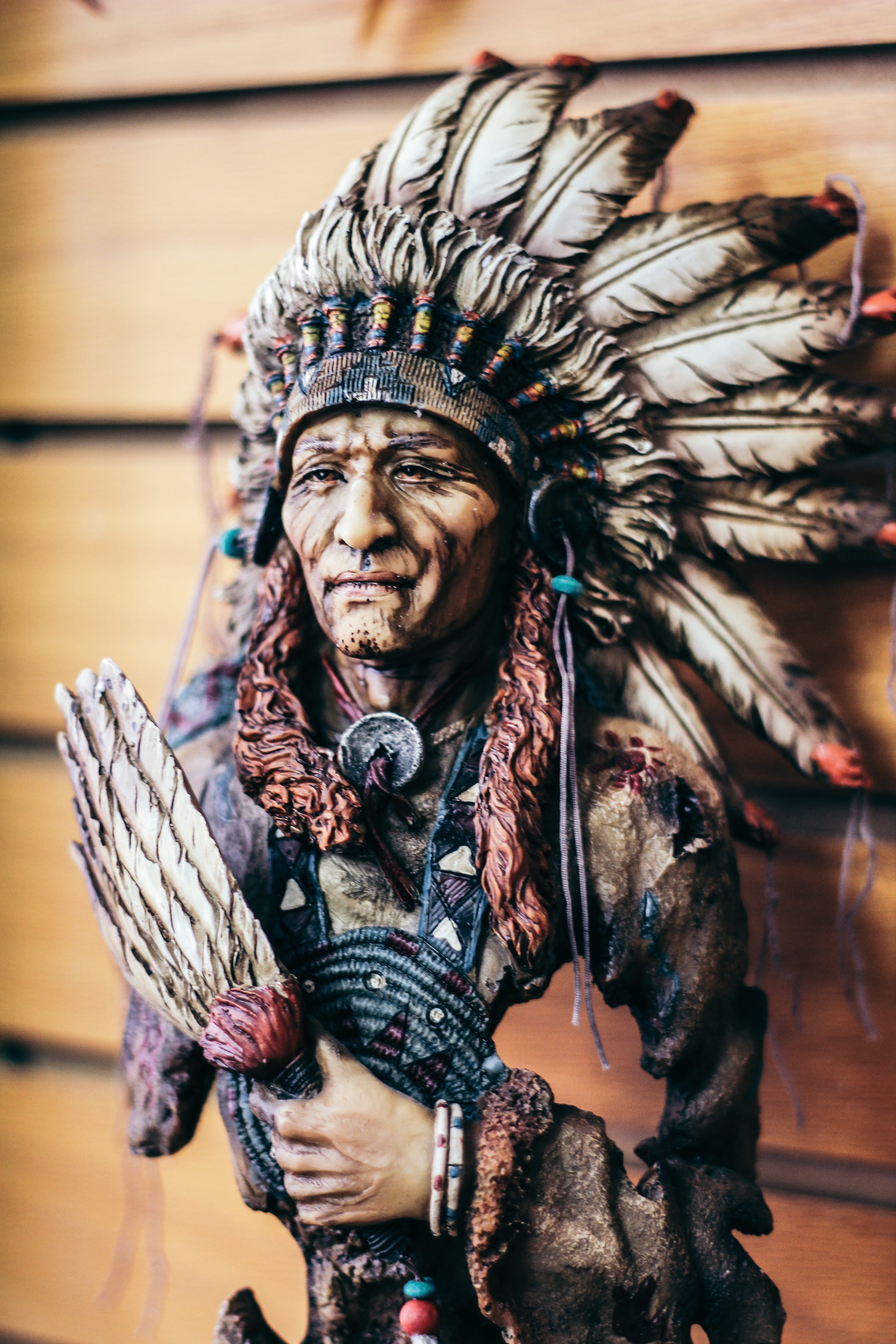 arts culture and entertainment, headdress, 5K, human, art and craft, craft, united states, focus on foreground, headwear, sword, traditional clothing, Phone HD Wallpaper