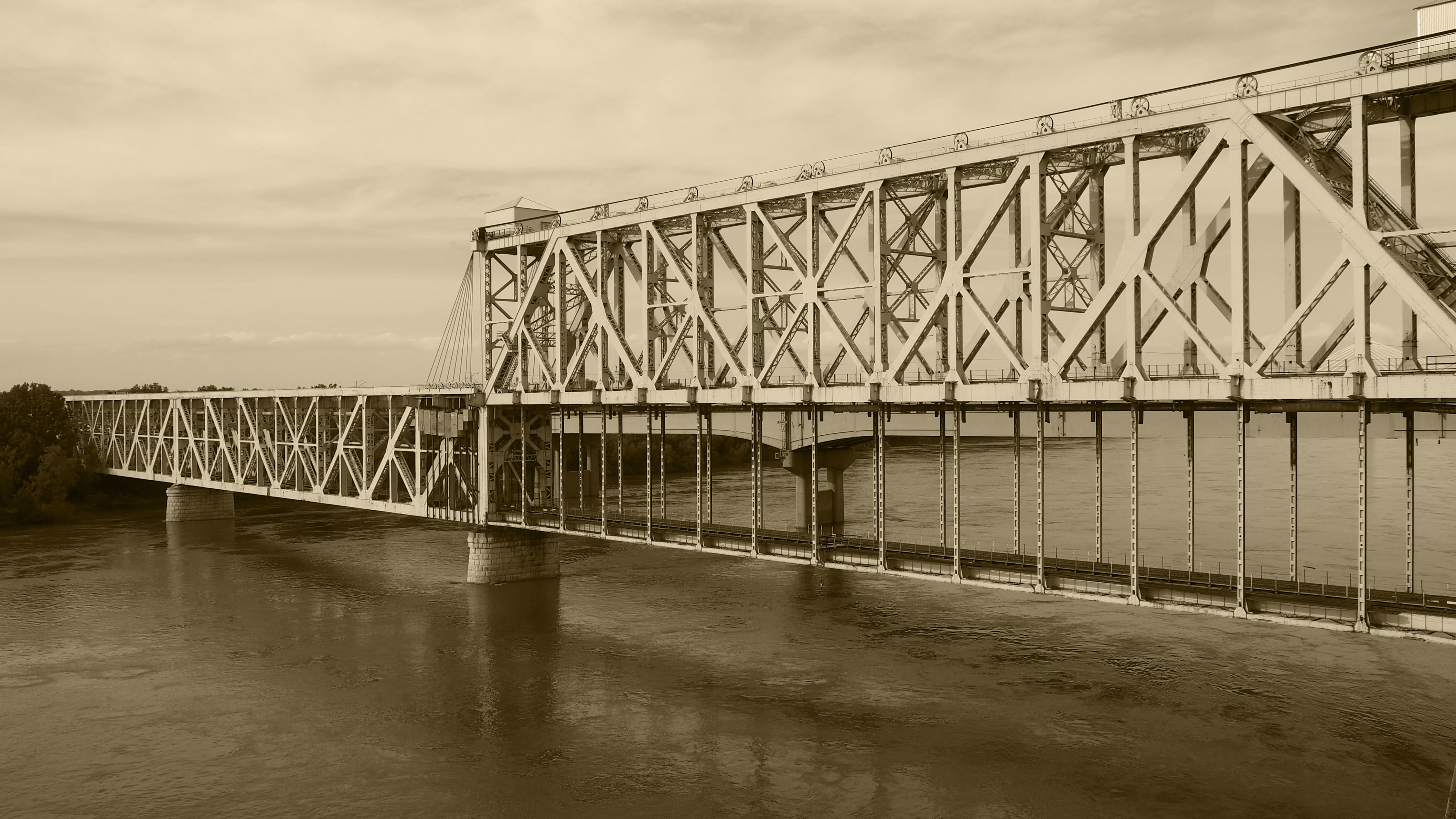 beach, nature, transportation, river, sky, architecture, 4K, outdoors, steel, bridge, downtown, alloy, construction industry, built structure, cloud - sky, HD Wallpaper