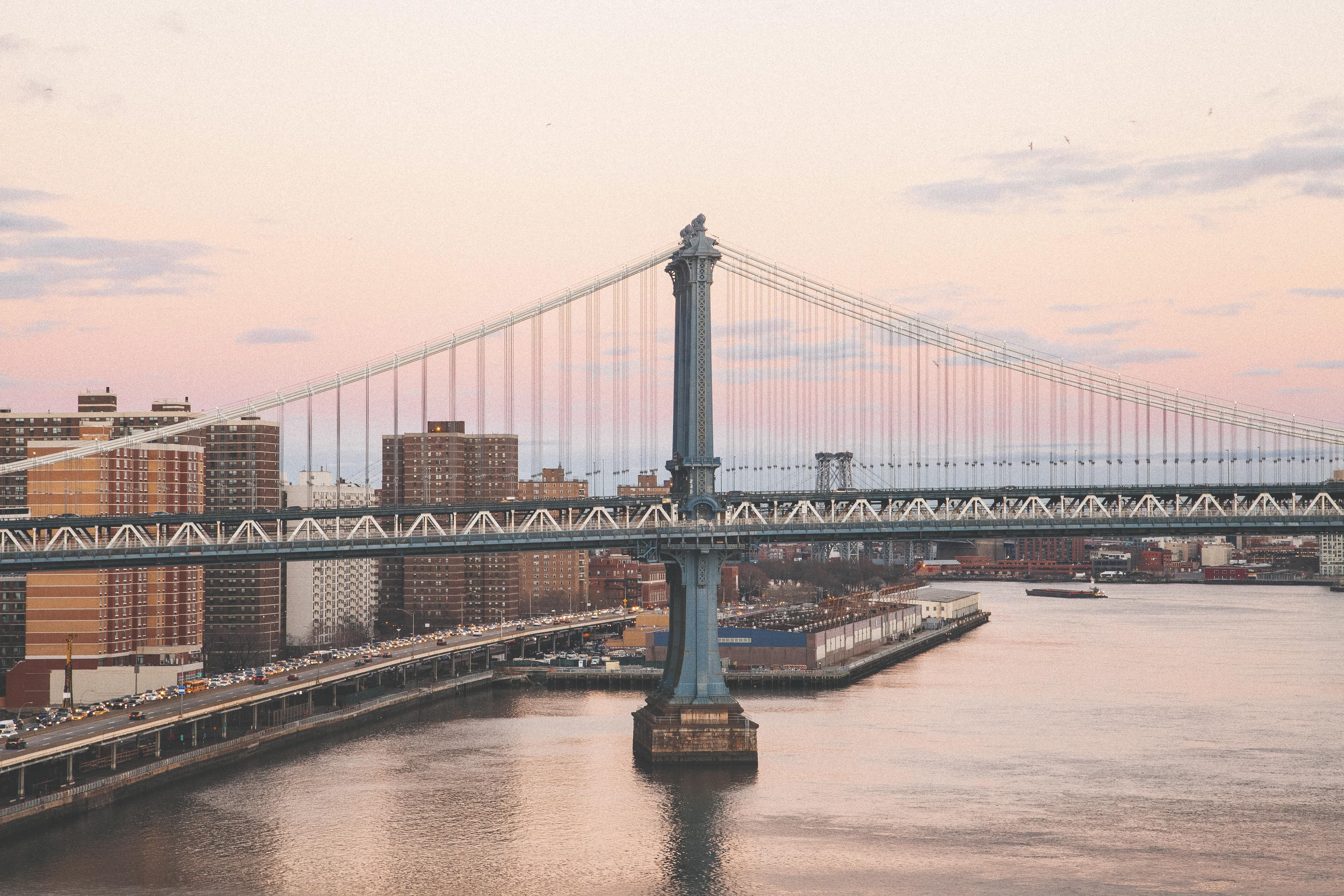 connection, landmark, skyscraper, travel, architecture, river, hanging, structure, built structure, bridge, building, travel destinations, steel, highway, HD Wallpaper