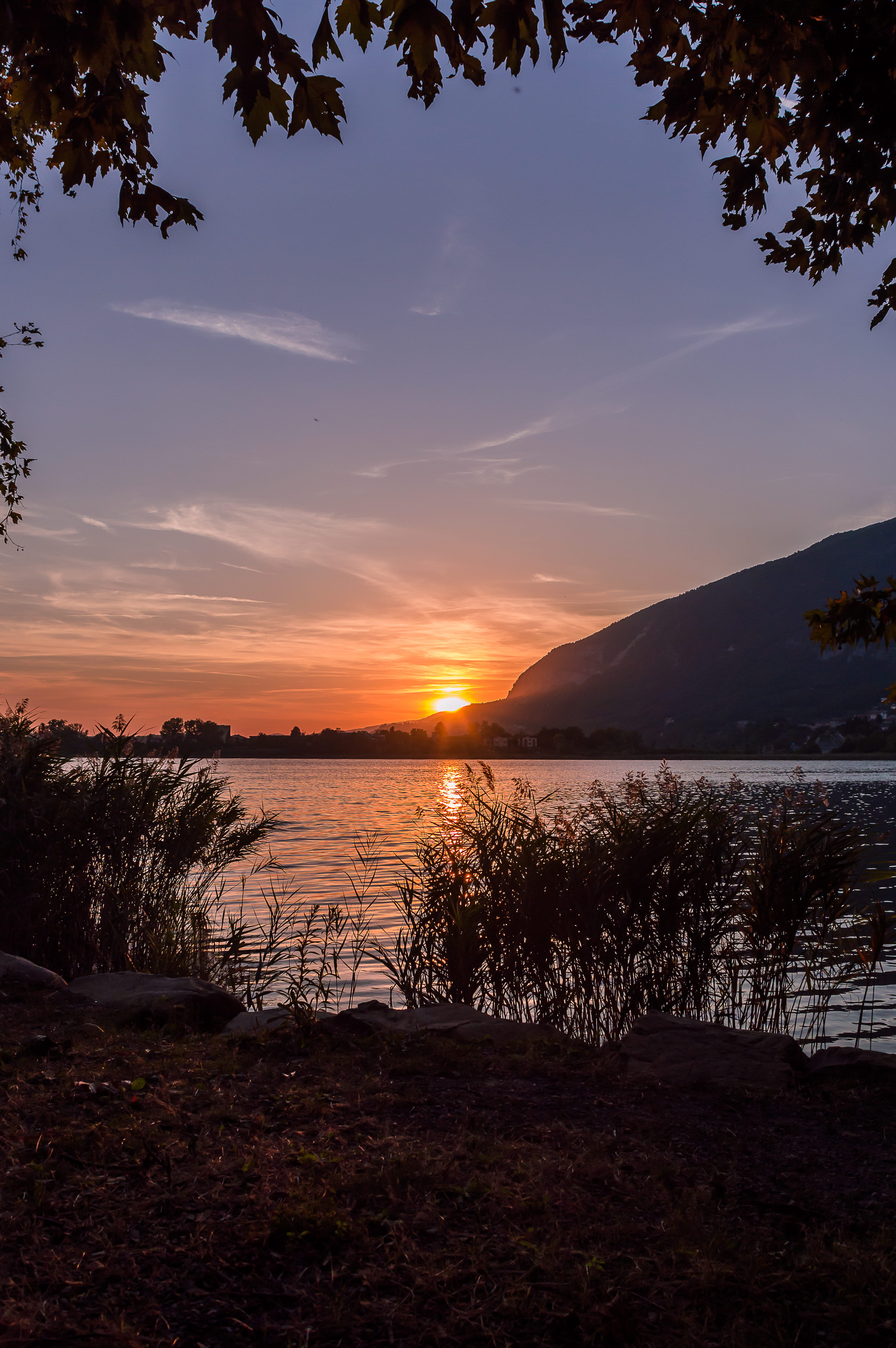sky, outdoors, sunset, lake, background, cloud - sky, annone di brianza, phone background, plant, 5K, non-urban scene, beauty in nature, autumn, tree, Phone HD Wallpaper