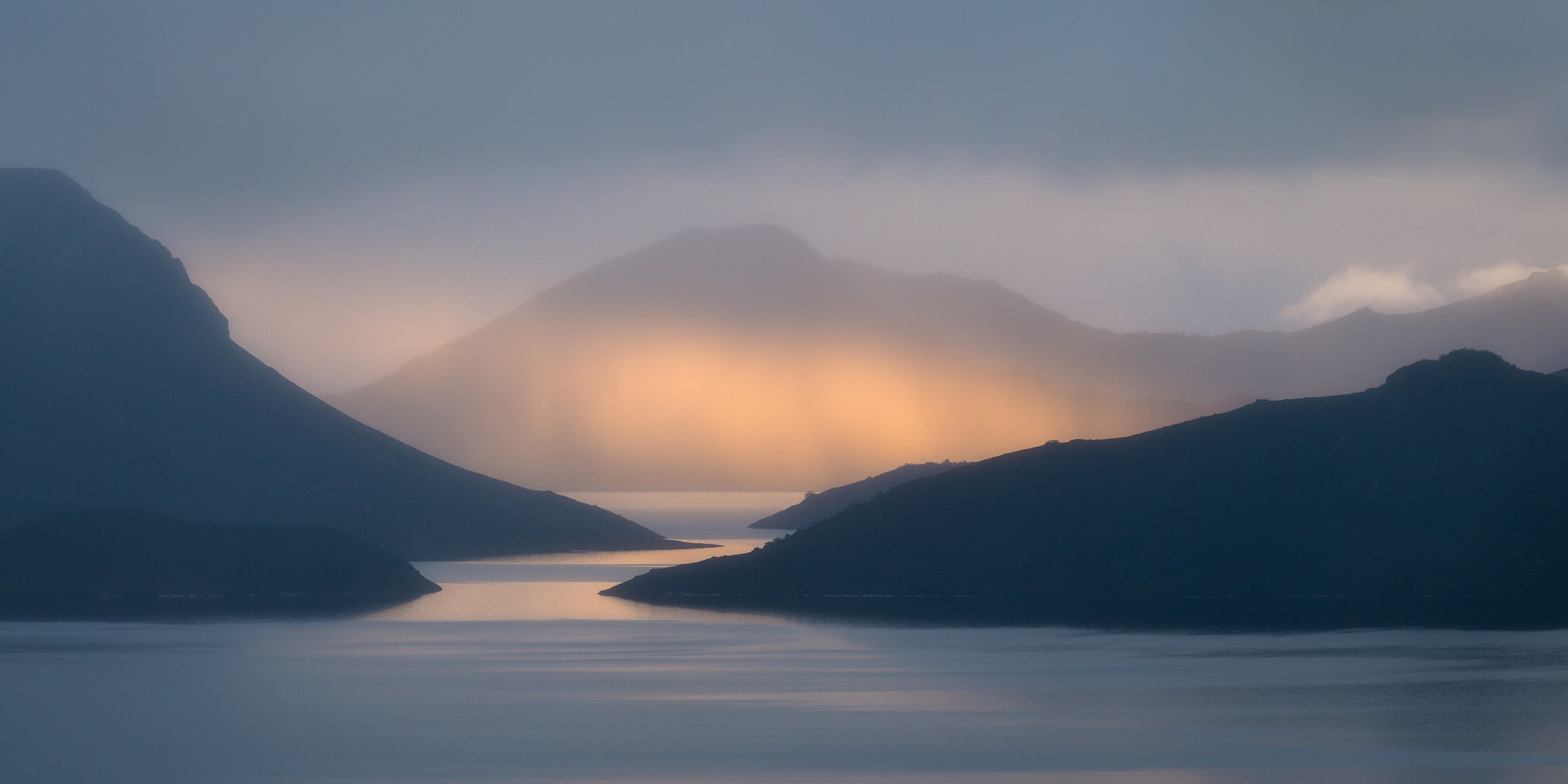waterfront, tranquility, outdoors, mountain range, mountains, landscape, mountain, idyllic, silhouette, Tasmania, lake, water, sunlight, scenics - nature, HD Wallpaper