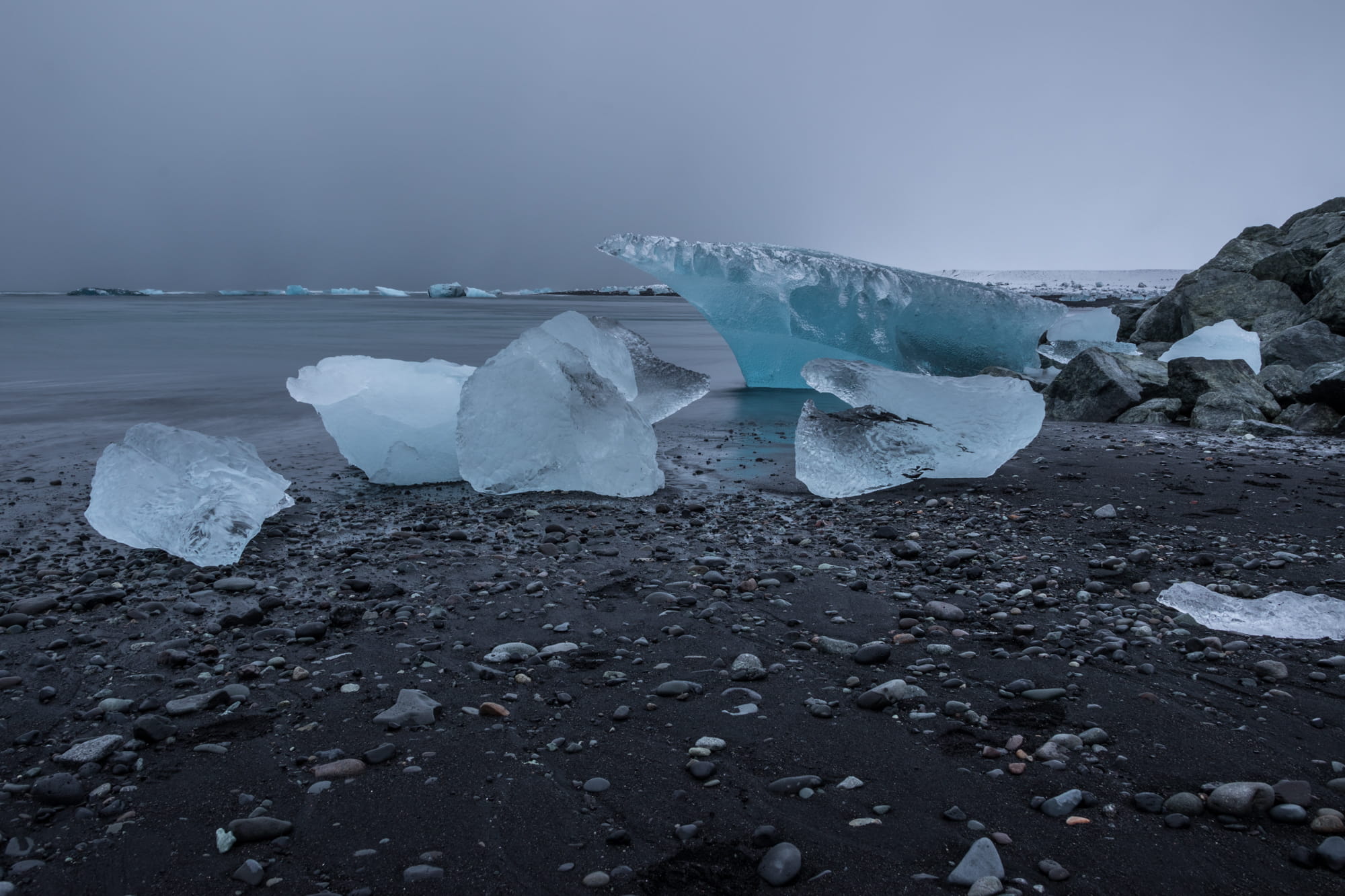 snow, sea, water, beauty in nature, iceland, nature, scenics - nature, tranquility, cold temperature, no people, lagoon, floating on water, melting, winter, HD Wallpaper