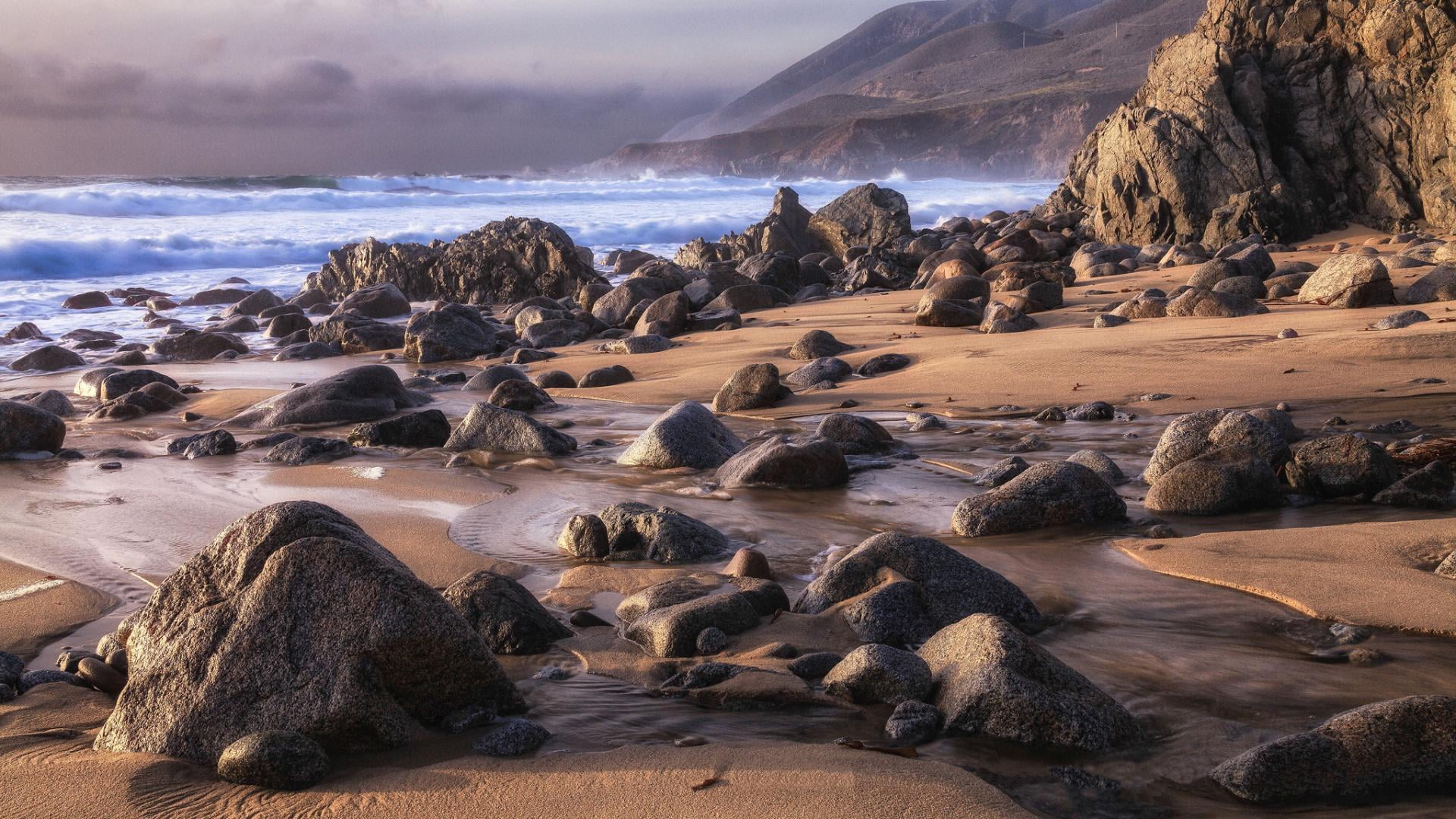 waves, relax, scenic, seashore, water, mammal, no people, clouds, scenery, holiday, animal themes, sea, lake, shoreline, rocks, island, material, horizon, HD Wallpaper