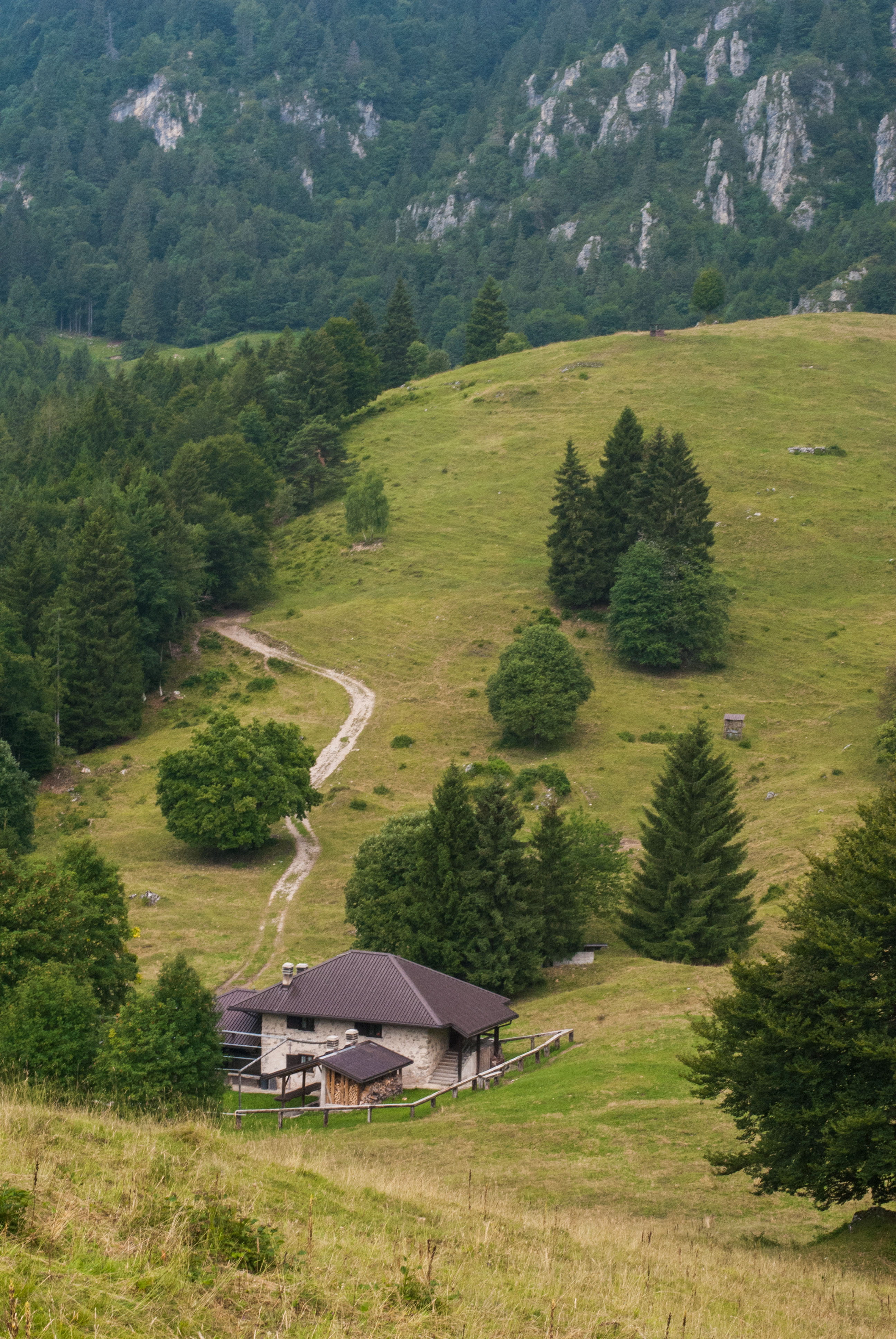 landscape, no people, house, tent, pine, day, high angle view, hut, italy, green color, trees, daytime, mountain, cottage, brown, chalet, building, plant, Phone HD Wallpaper