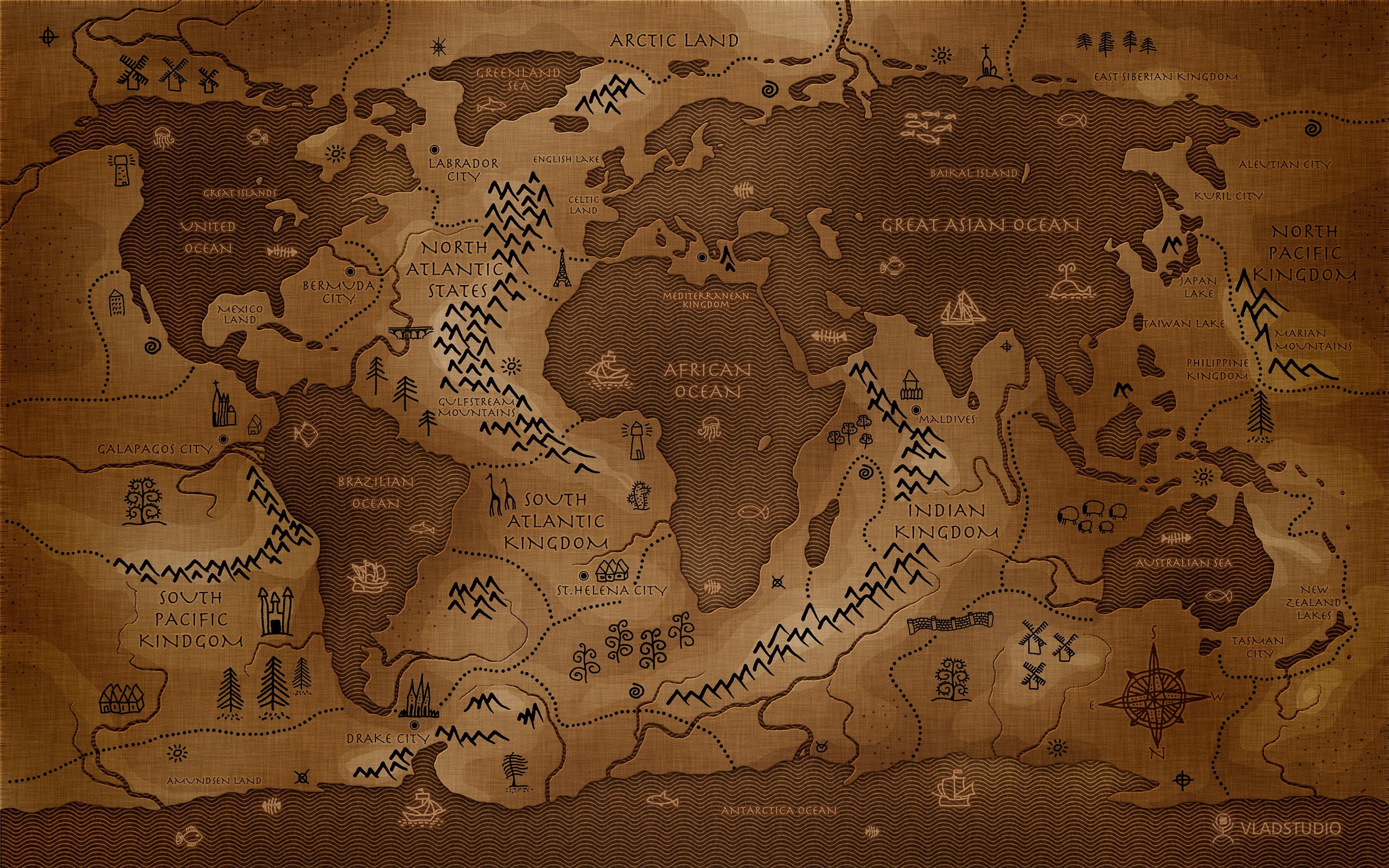 artwork, reversed, history, Vladstudio, 2K, map, world map, inverted, HD Wallpaper