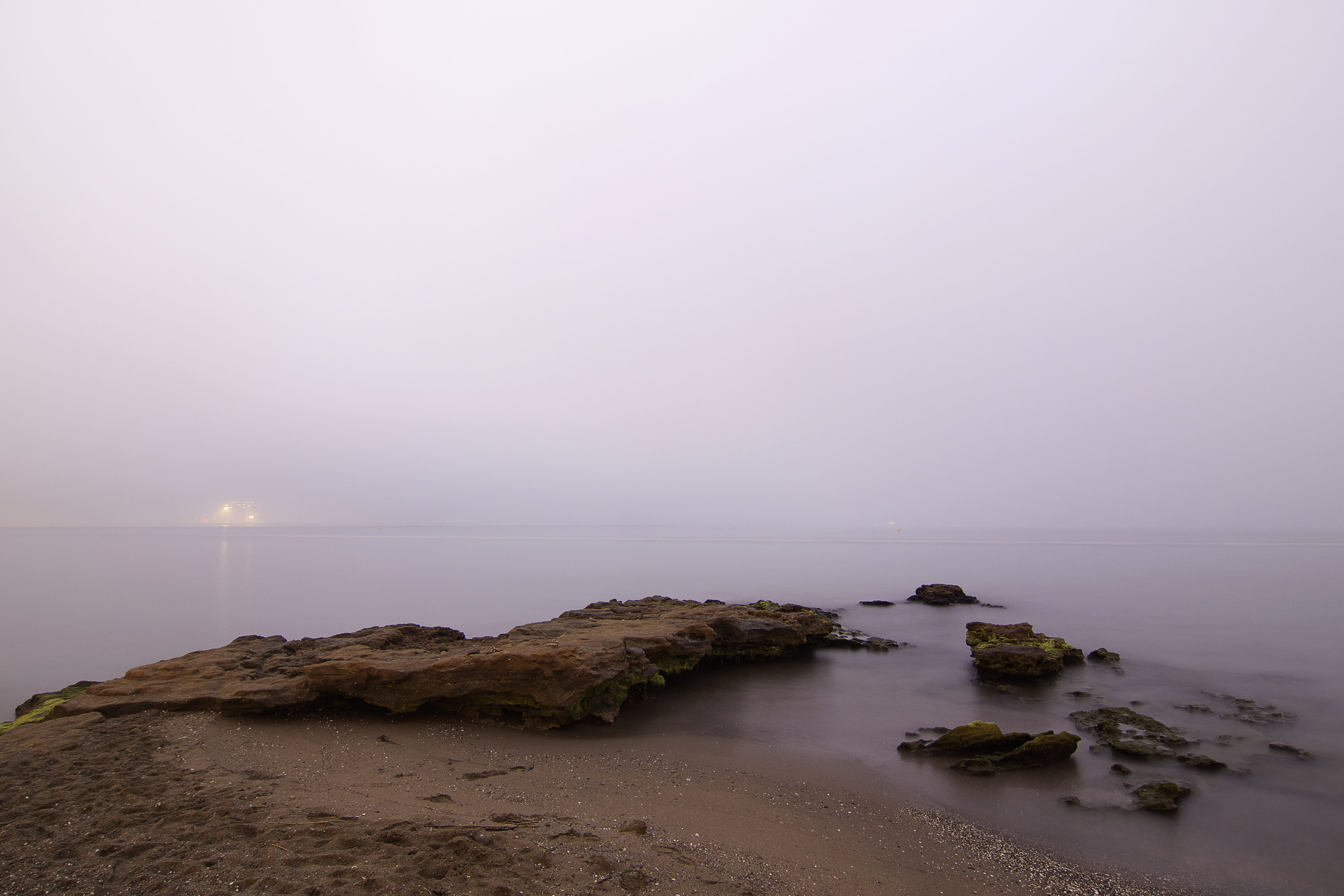 copy space, rock - object, 4K, solid, beauty in nature, no people, nature, playa de la misericordia, amanecer, beach, misericordia, sea, tranquility, spain, HD Wallpaper