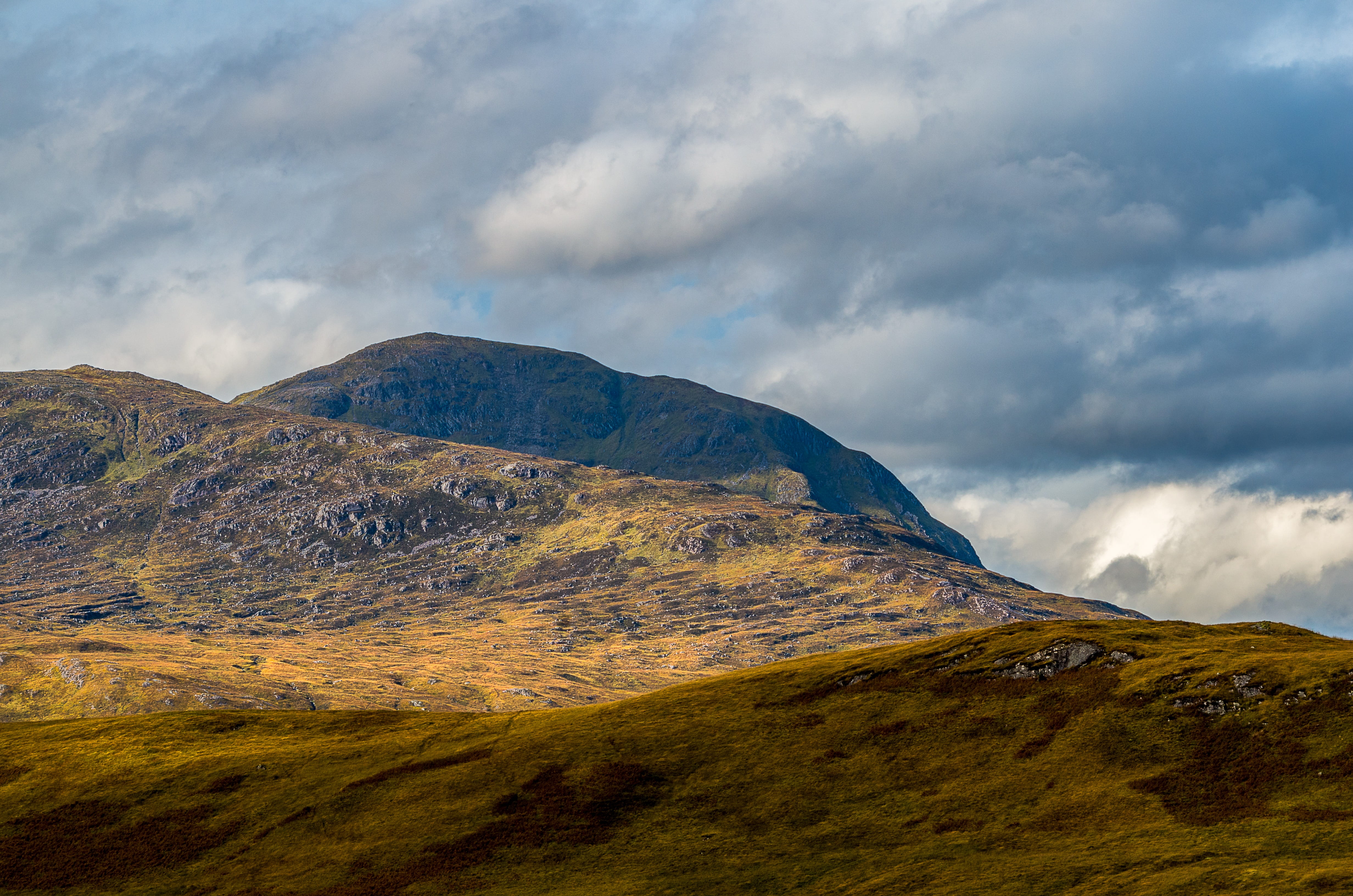 uk, remote, landscape, view, mountain peak, no people, majestic, 4K, outdoors, beauty in nature, tranquil scene, day, land, environment, nature, sky, scotland, HD Wallpaper