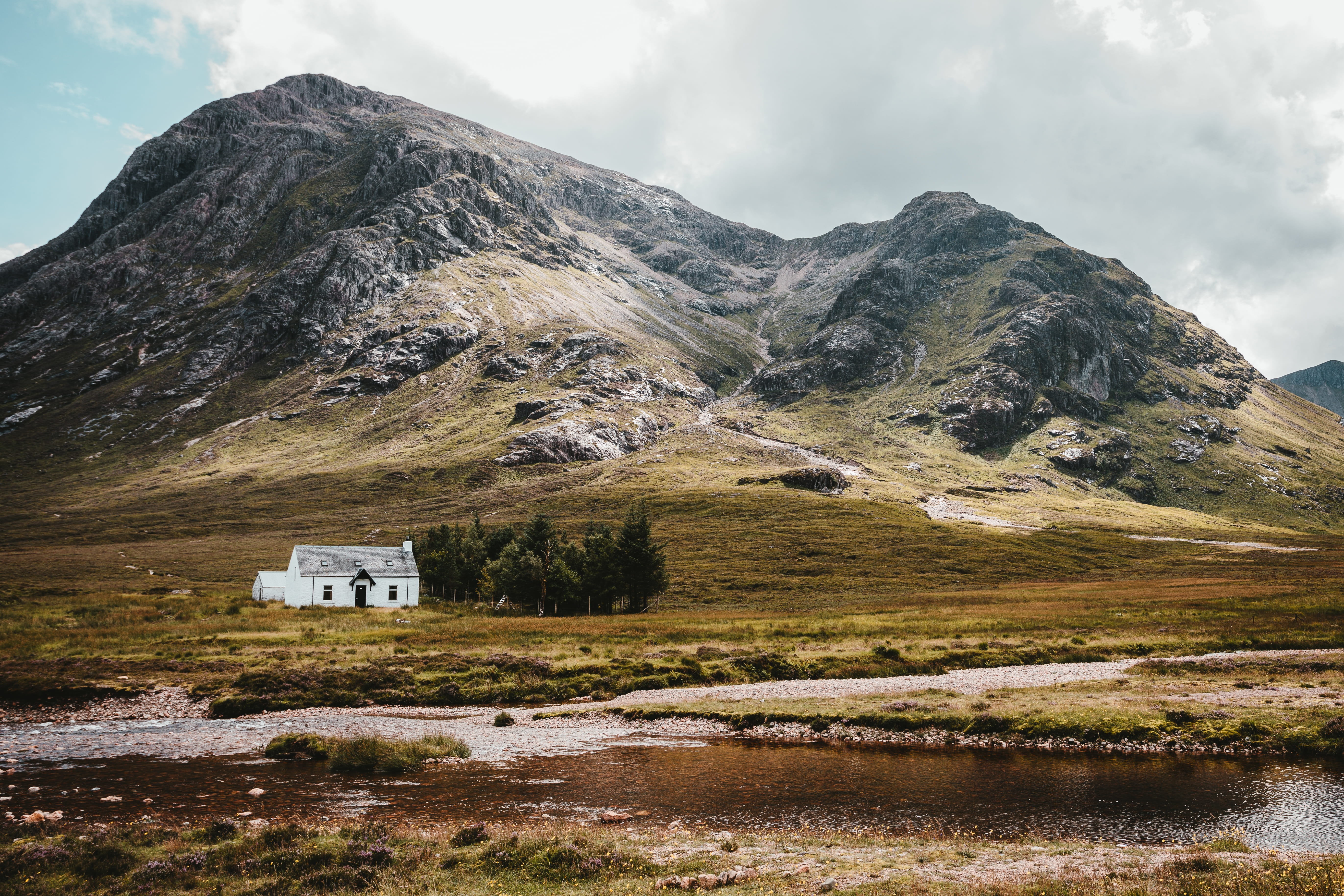 home, cottage, meadow, riverside, rural, fjord, building, landscape, remote, highland, europe, rock - Object, outdoor, summit, snow, lake, travel, garden, HD Wallpaper