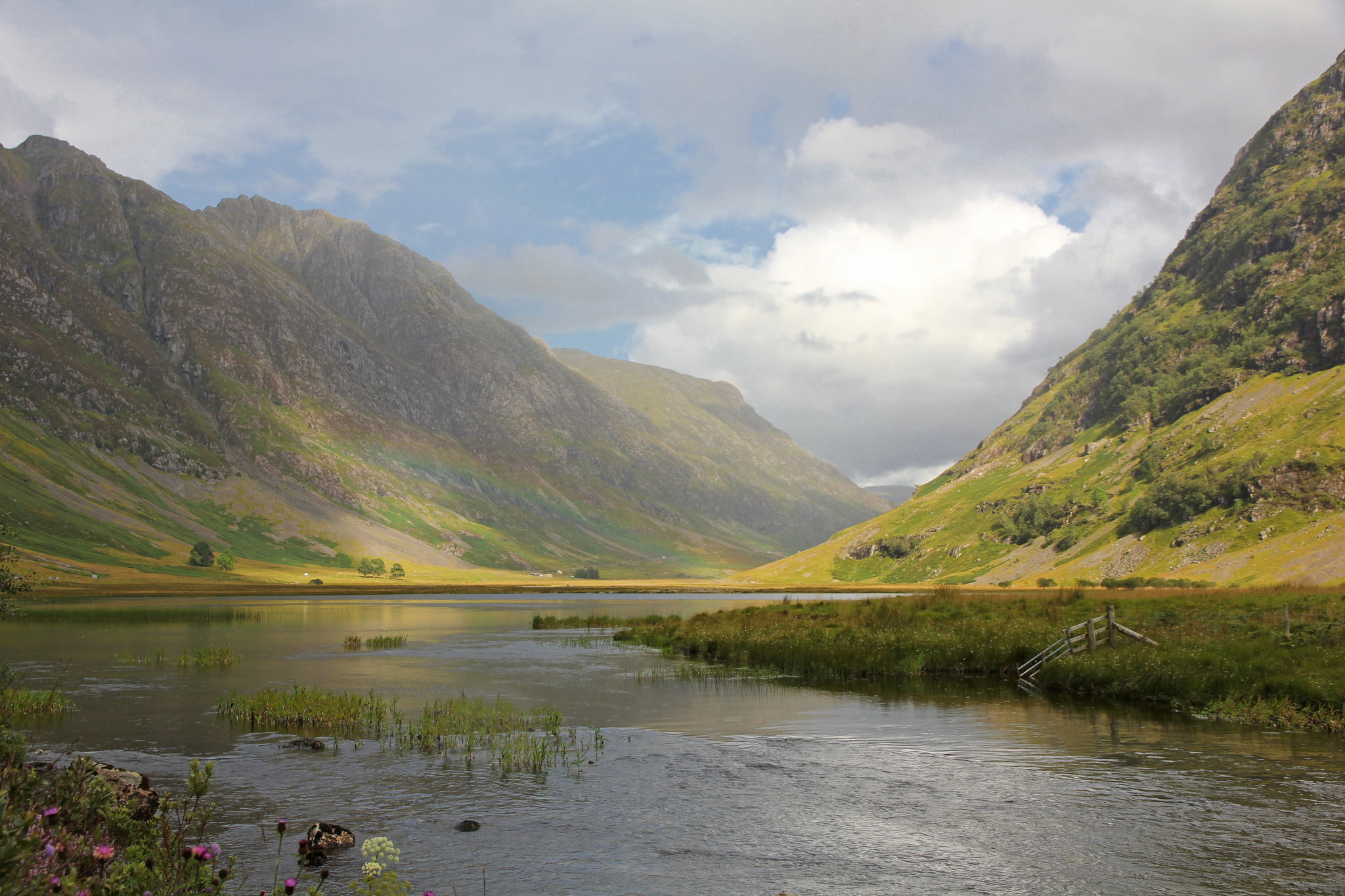 sky, nature, rainbow, body, River Coe, mountains, rock, Paul Beentjes Photography, water, scenics - nature, non-urban scene, grass, mountain, tranquility, HD Wallpaper