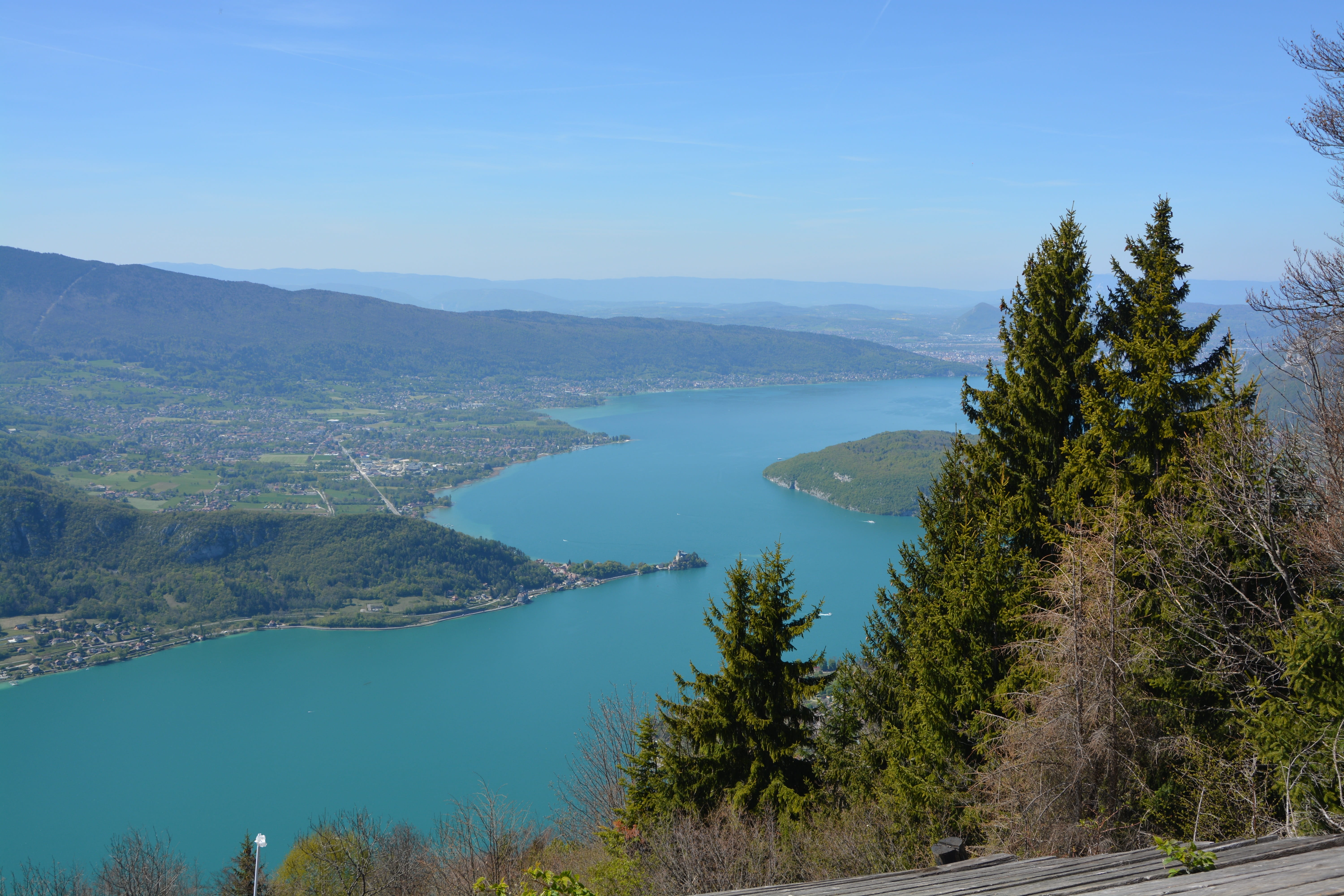 traveling, plant, holiday, tourism, sky, day, scenics - nature, beauty in nature, mountain, growth, nature, water, blue, outdoors, lake, lake annecy, 5K, HD Wallpaper