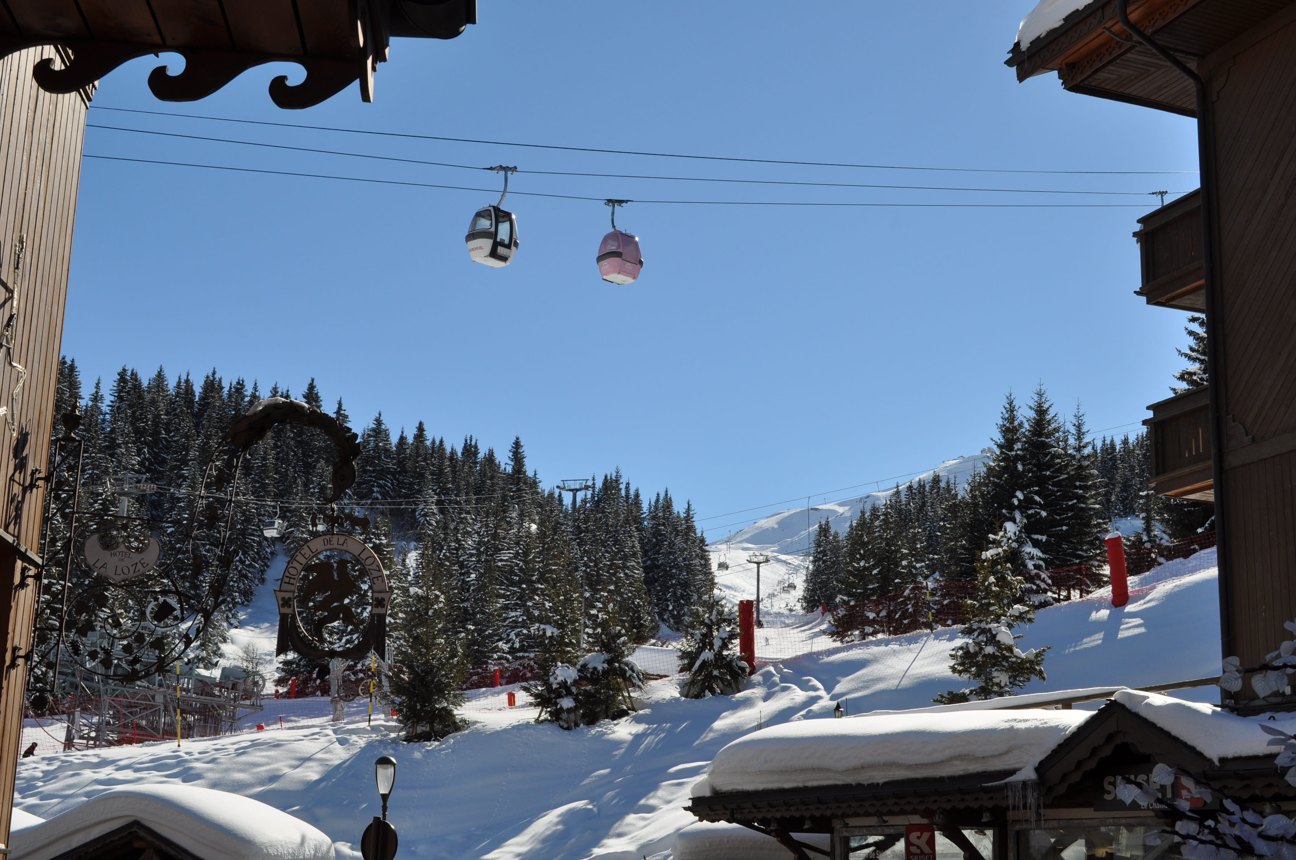 holiday, fir, cable, hobbies, winter, three valleys, covering, outdoors, cold temperature, transportation, rental winter, cable car, architecture, white, HD Wallpaper