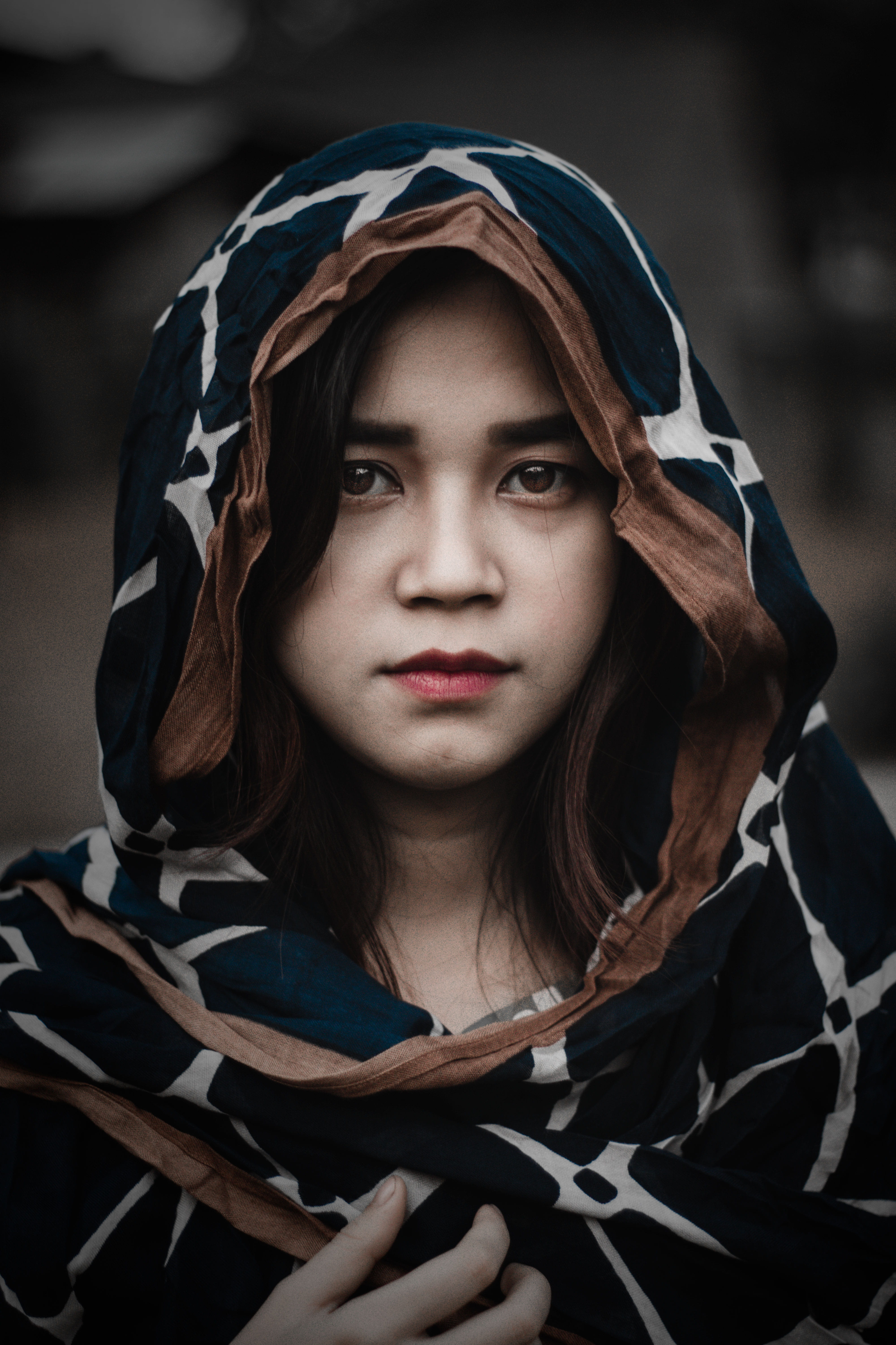 hood - clothing, close-up, hair, human, pierced, women, looking at camera, face, hood, teenager, young women, real people, guwahati, front view, beautiful woman, Phone HD Wallpaper