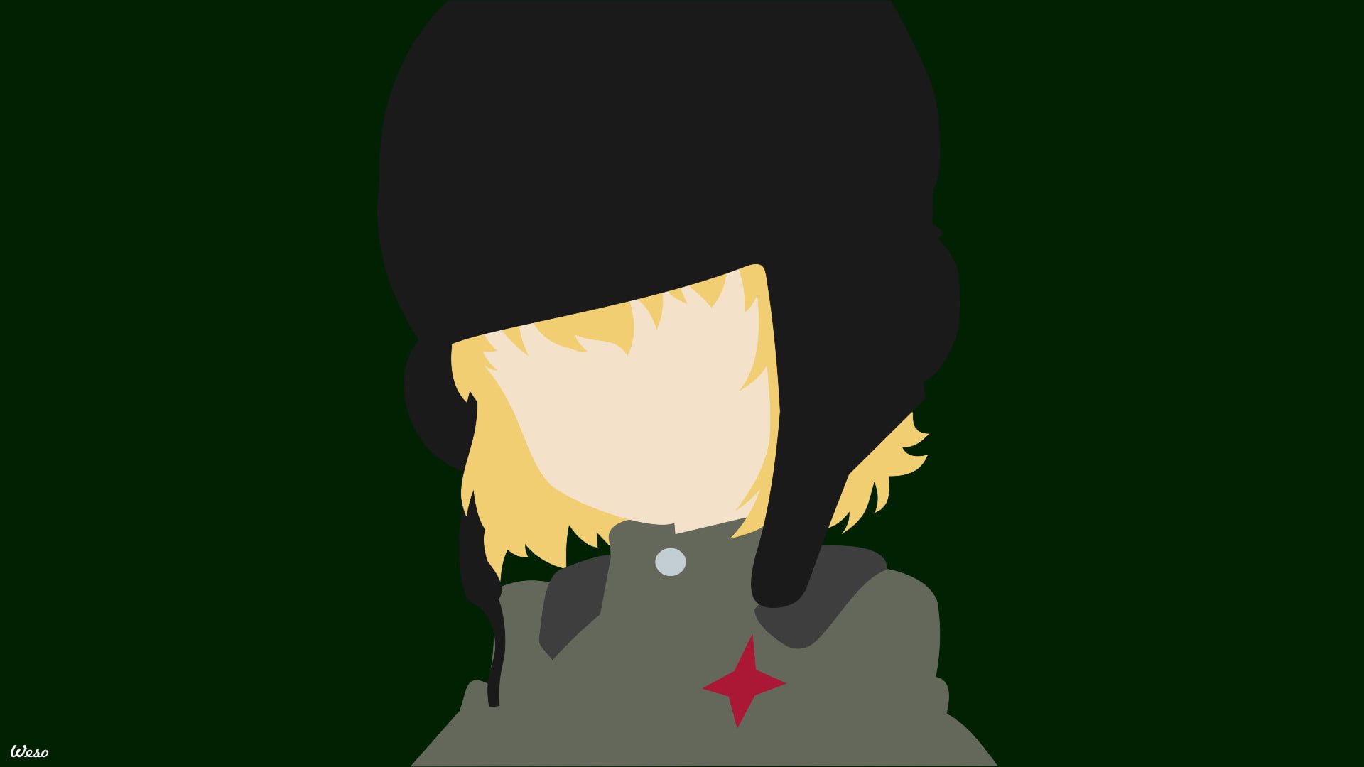 Girls und Panzer, Katyusha (Girls und Panzer), Minimalist, Anime, 1080P, HD Wallpaper