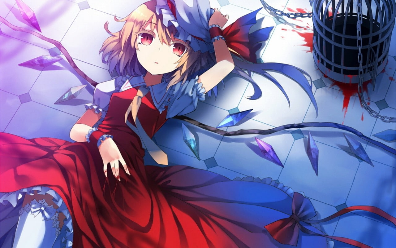 short, hd, art, long, hair, shirt, gree, red, video, 720P, hot, anime, floor, Video Games, skirts, open, touhou, eyes, undressing, purple, games, HD Wallpaper