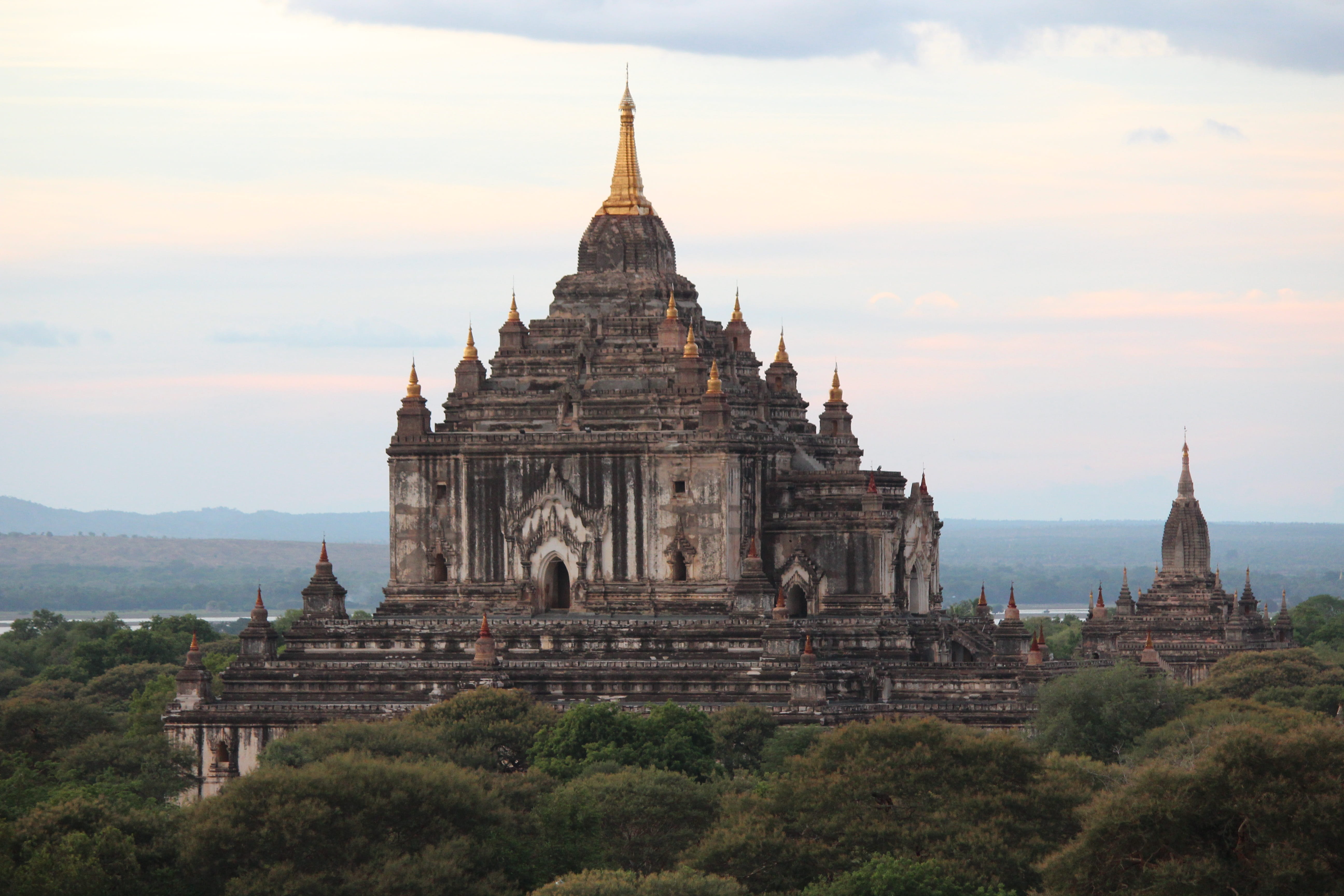place of worship, sky, outdoors, asia, mood, landscape, archaeology, 5K, Stupa, Temple, temple complex, belief, building exterior, no people, travel, ancient civilization, HD Wallpaper