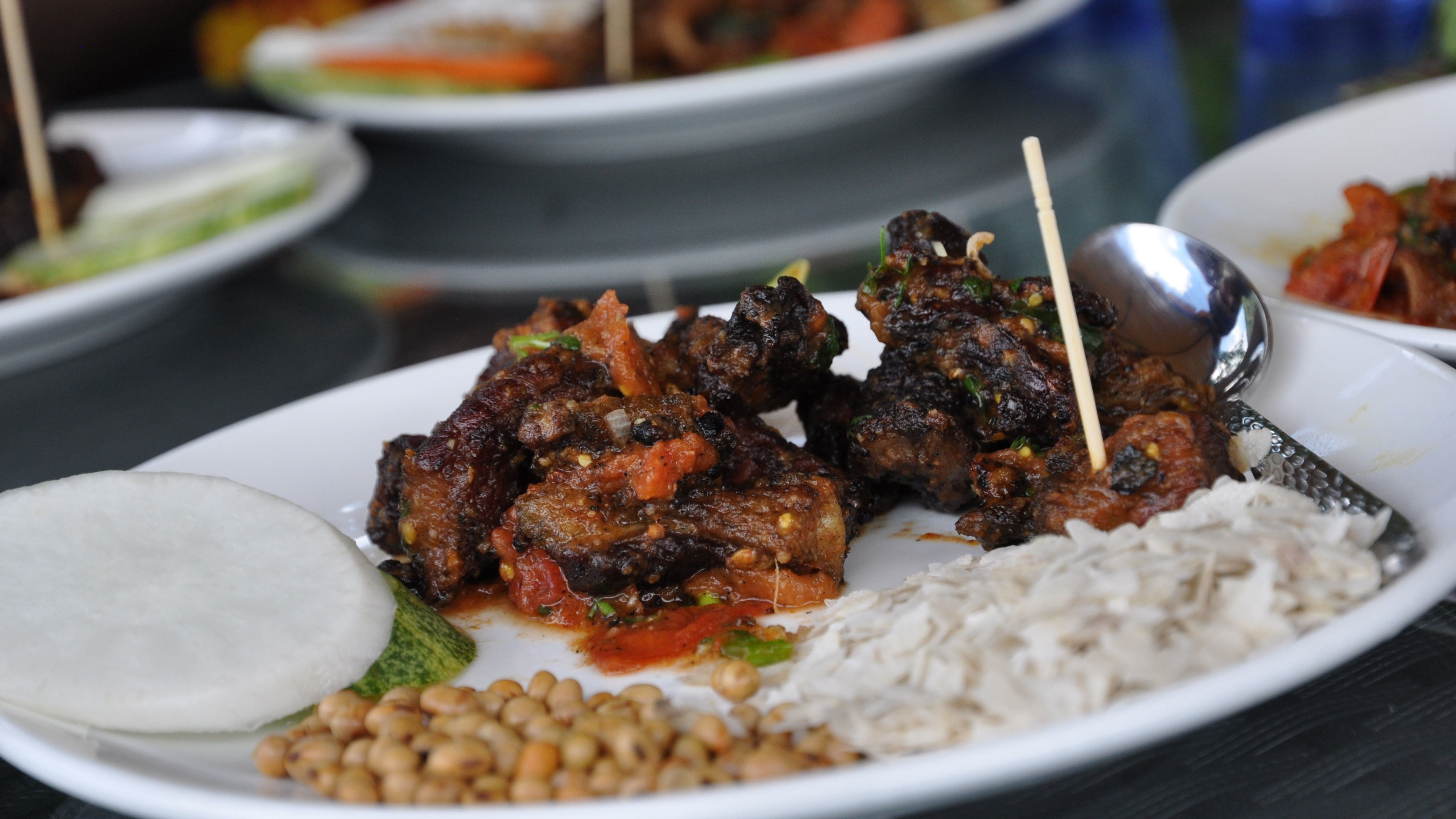 asian food, southeast asian food, meat, nepalese food, 4K, HD Wallpaper