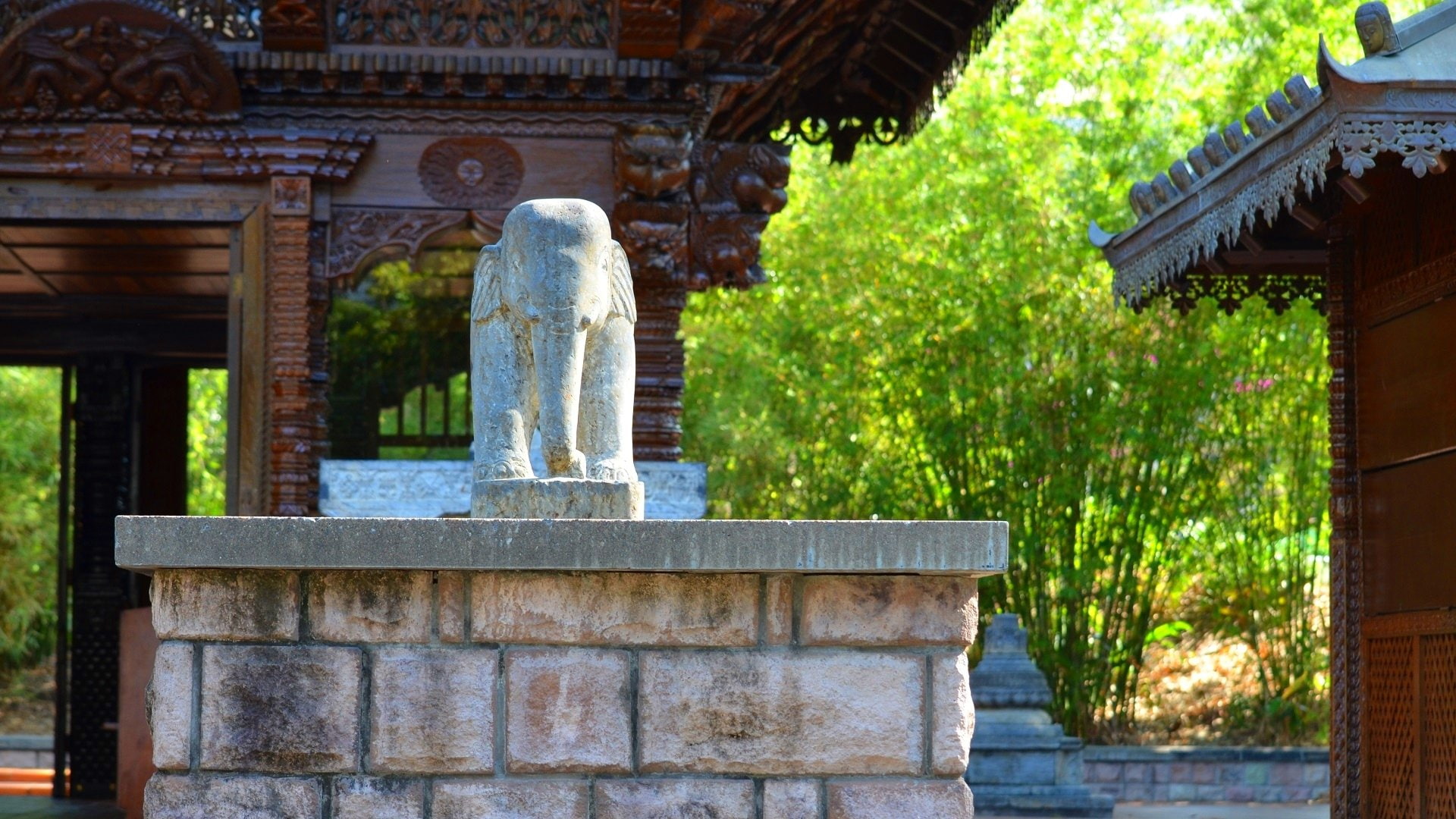 Nepalese Pagoda, Man Made, Pagoda, Elephant, Australia, Statue, Brisbane, 1080P, HD Wallpaper