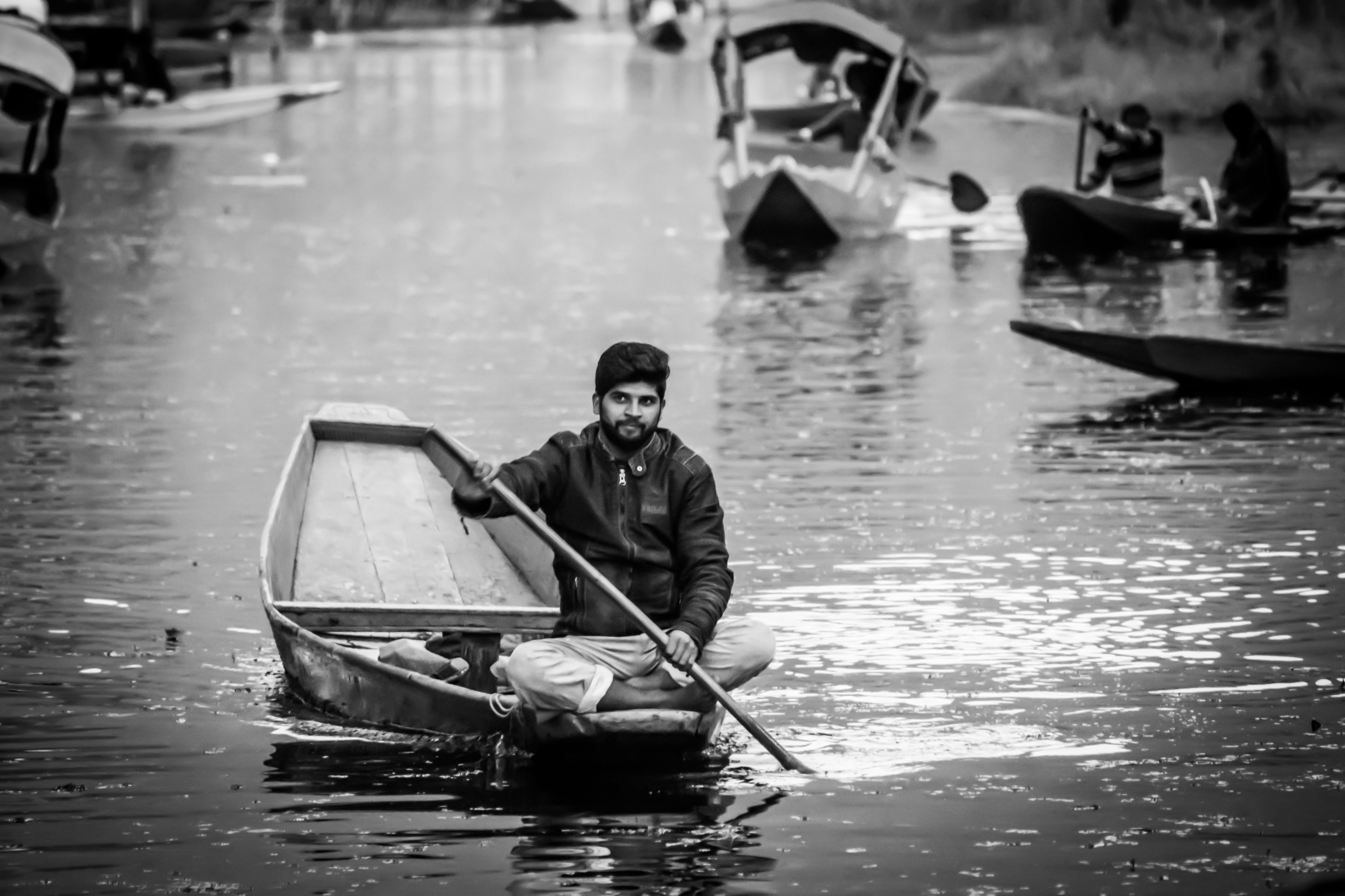 lights in the sky, mature men, travel photography, rowing, boat on water, srinagar, leisure activity, scene, outdoors, transportation, kashmir, males, sitting, HD Wallpaper