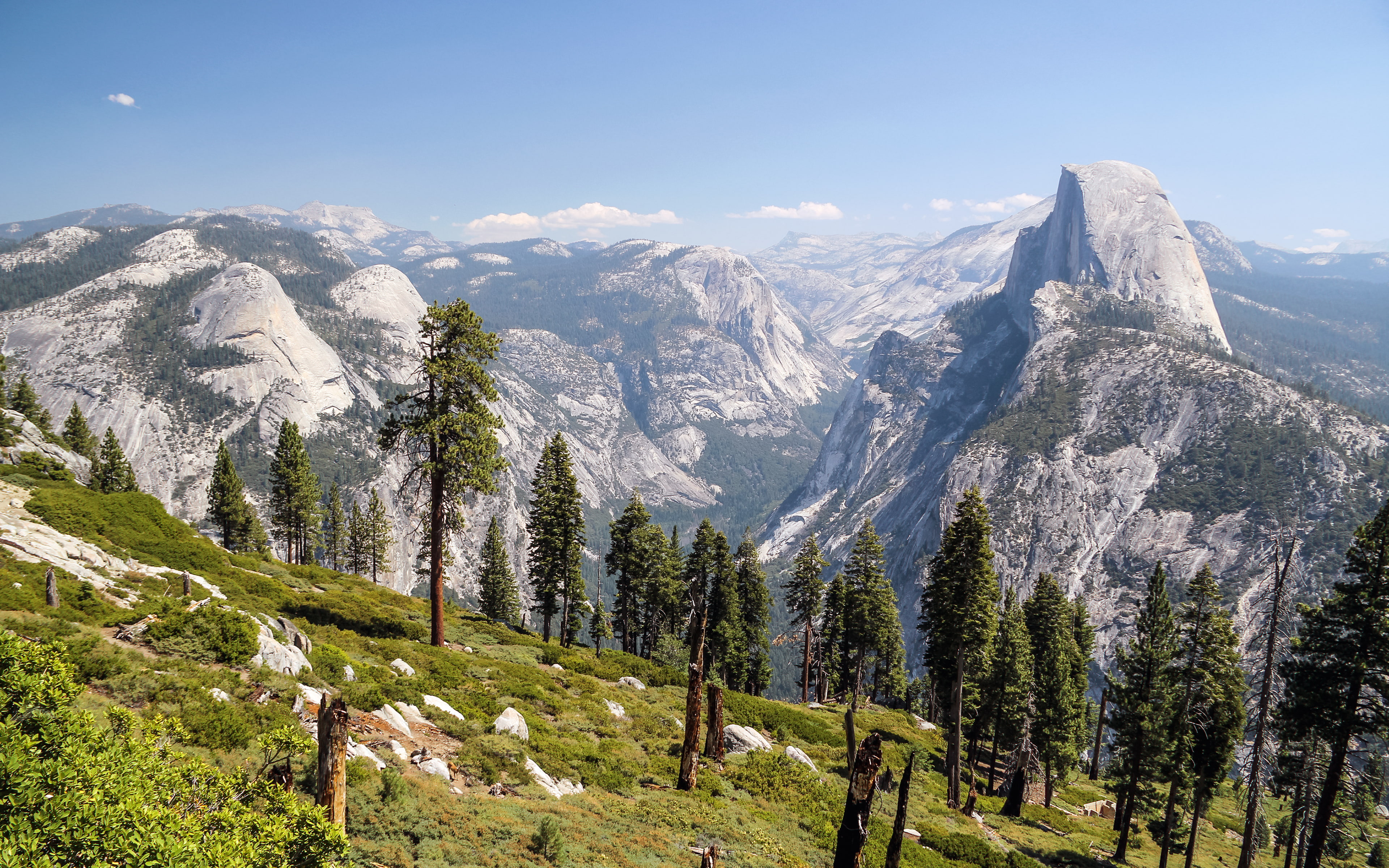 nationalparks, dome, yosemitenationalpark, landscape, grey, halfdome, mountains, photography, half, joy, 4K, green, HD Wallpaper
