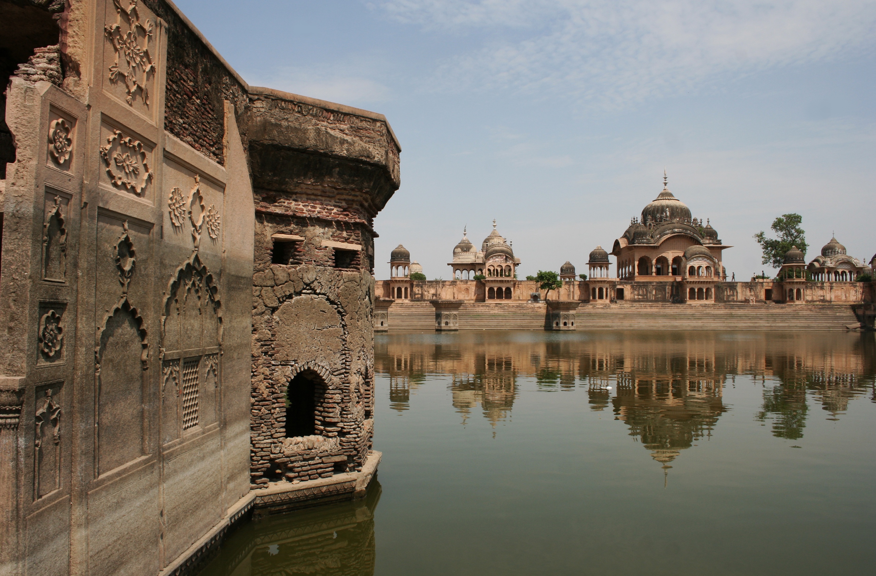 tourism, travel destinations, travel, india, day, waterfront, water, reflection, ruins, lake, outdoors, building exterior, religion, built structure, building, HD Wallpaper