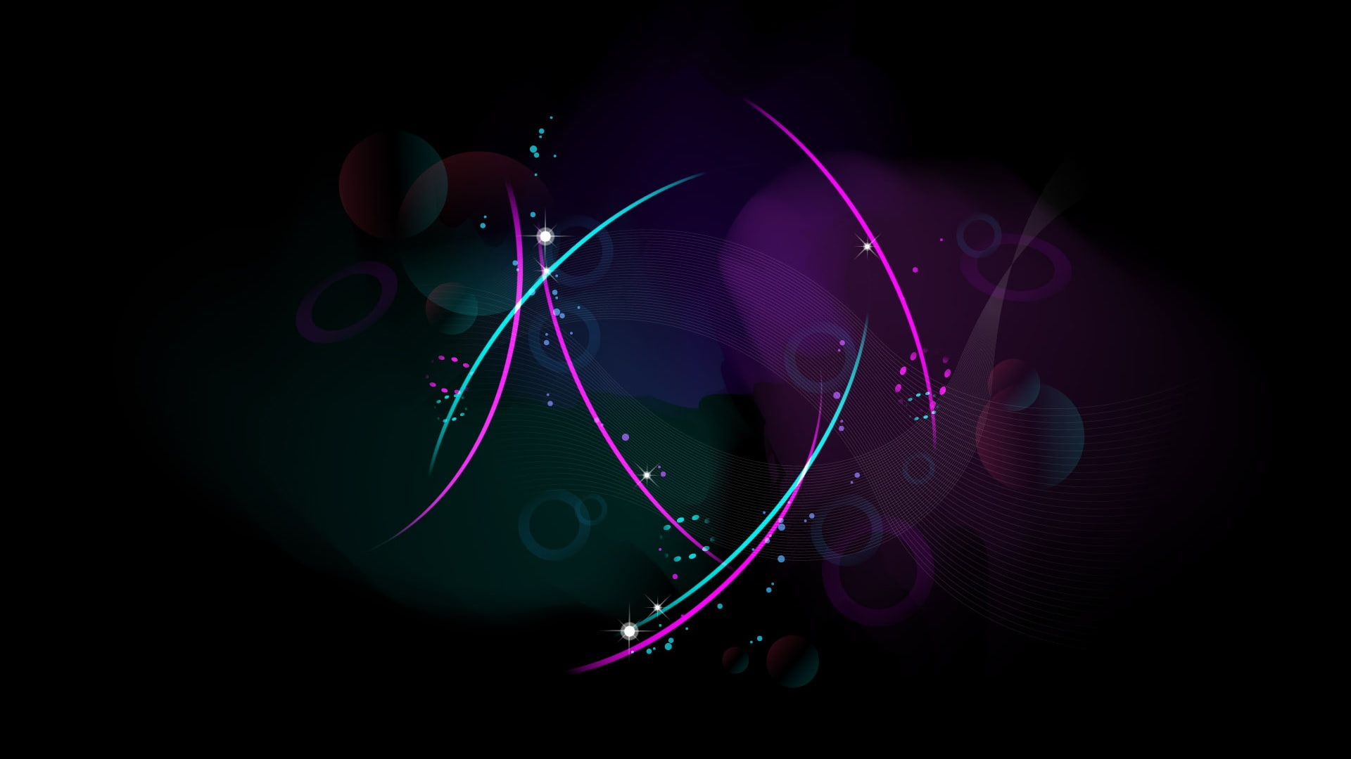 purple, green, glowing, black, black background, background, magic, 1080P, HD Wallpaper