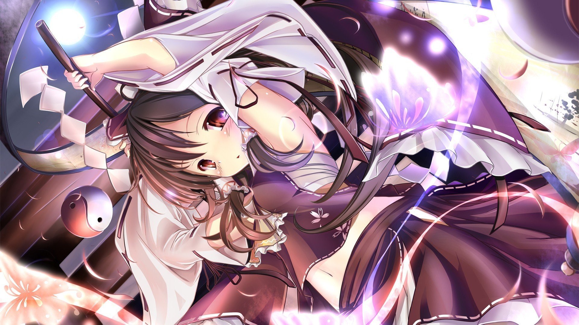 hd, 1080P, hakurei, reimu, px, anime, girls, games, x, Anime Girls, 1920x1080 px, fighter, Hakurei Reimu, video, art, street, HD Wallpaper