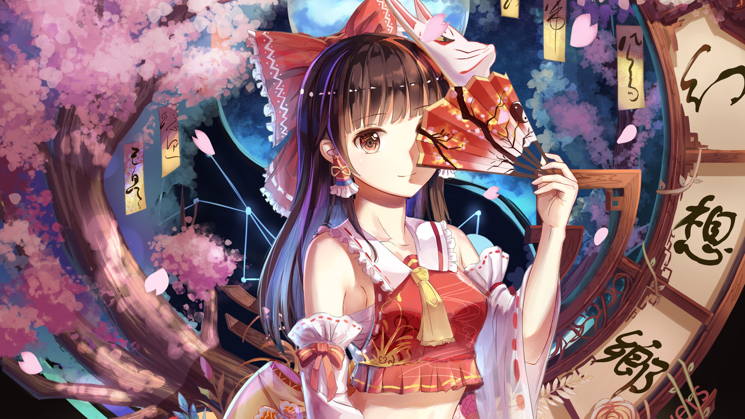 art and craft, for sale, lifestyles, craft, 2K, mask, disguise, multi colored, Anime, indoors, male likeness, no people, Reimu, festival, human representation, HD Wallpaper